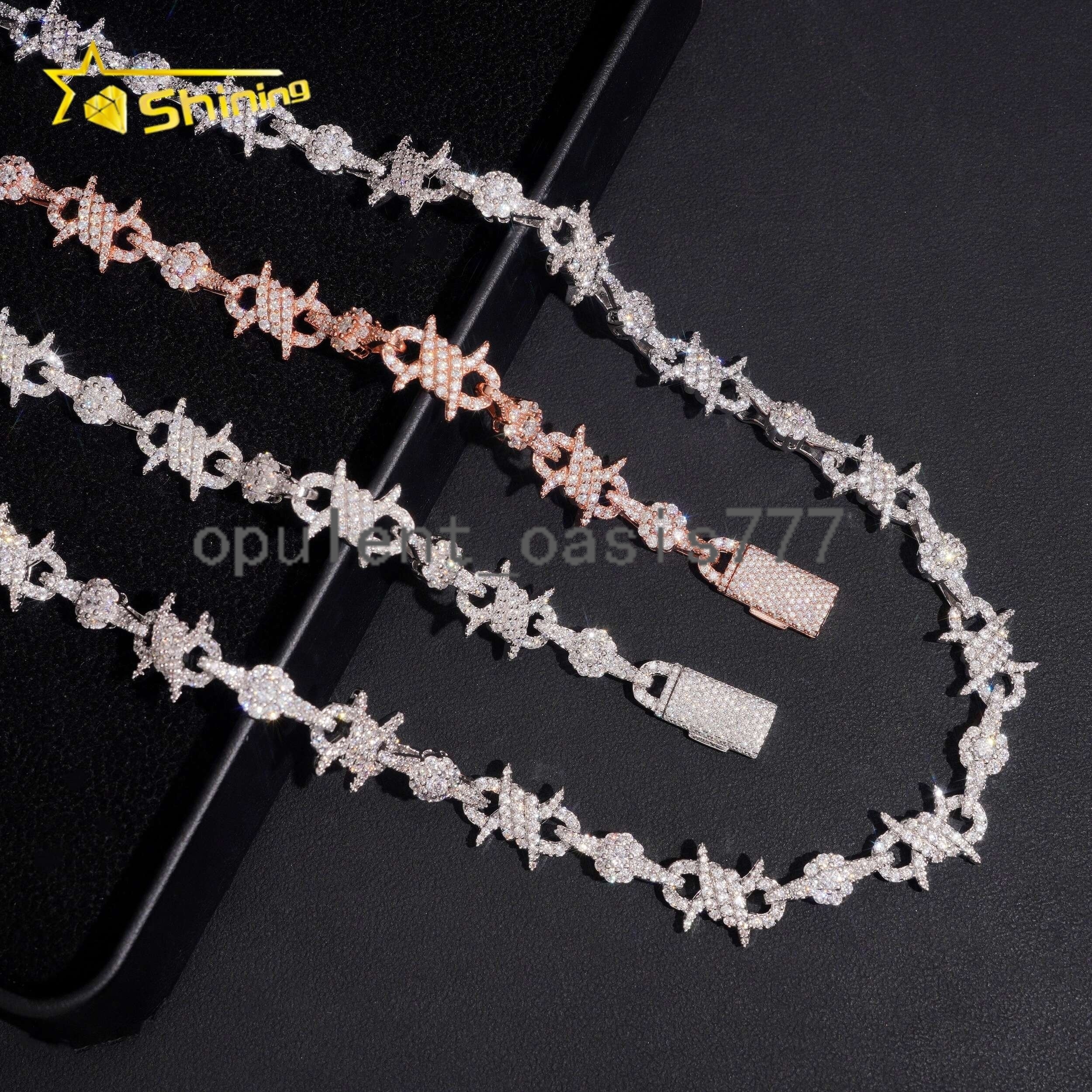 Hip Hop Jewelry Iced Out New Style 925 Sterling Silver Moissanite Cuban Link Chain Necklace