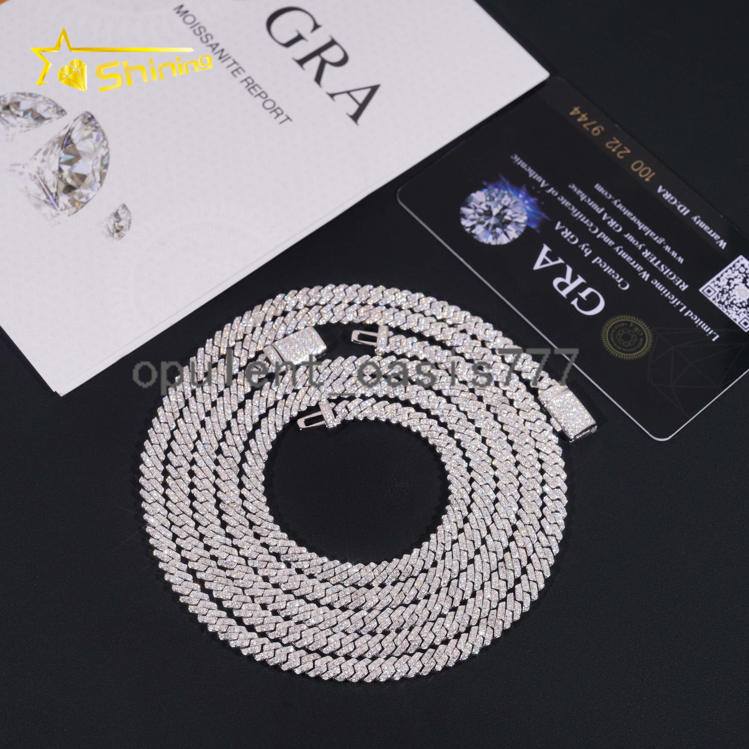 New Style 925 Sterling Silver 5MM VVS Moissanite Diamond Cuban Link Chain Gra Certified Hip Hop Jewelry Iced Out Link Chain Men