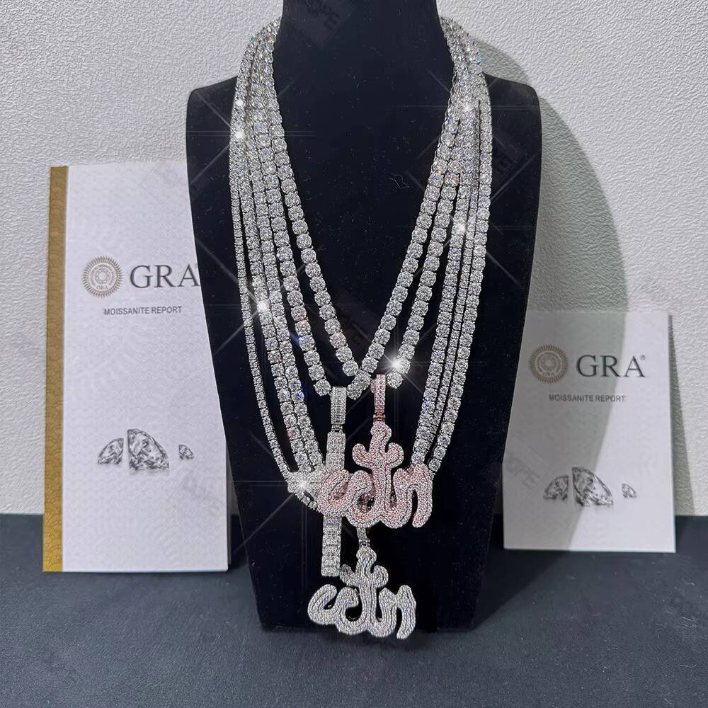 In Stock 3mm/4mm/5mm Tennis Chain 925 Silver Hiphop Jewelry Vvs Iced Out Moissanite Tennis Chain