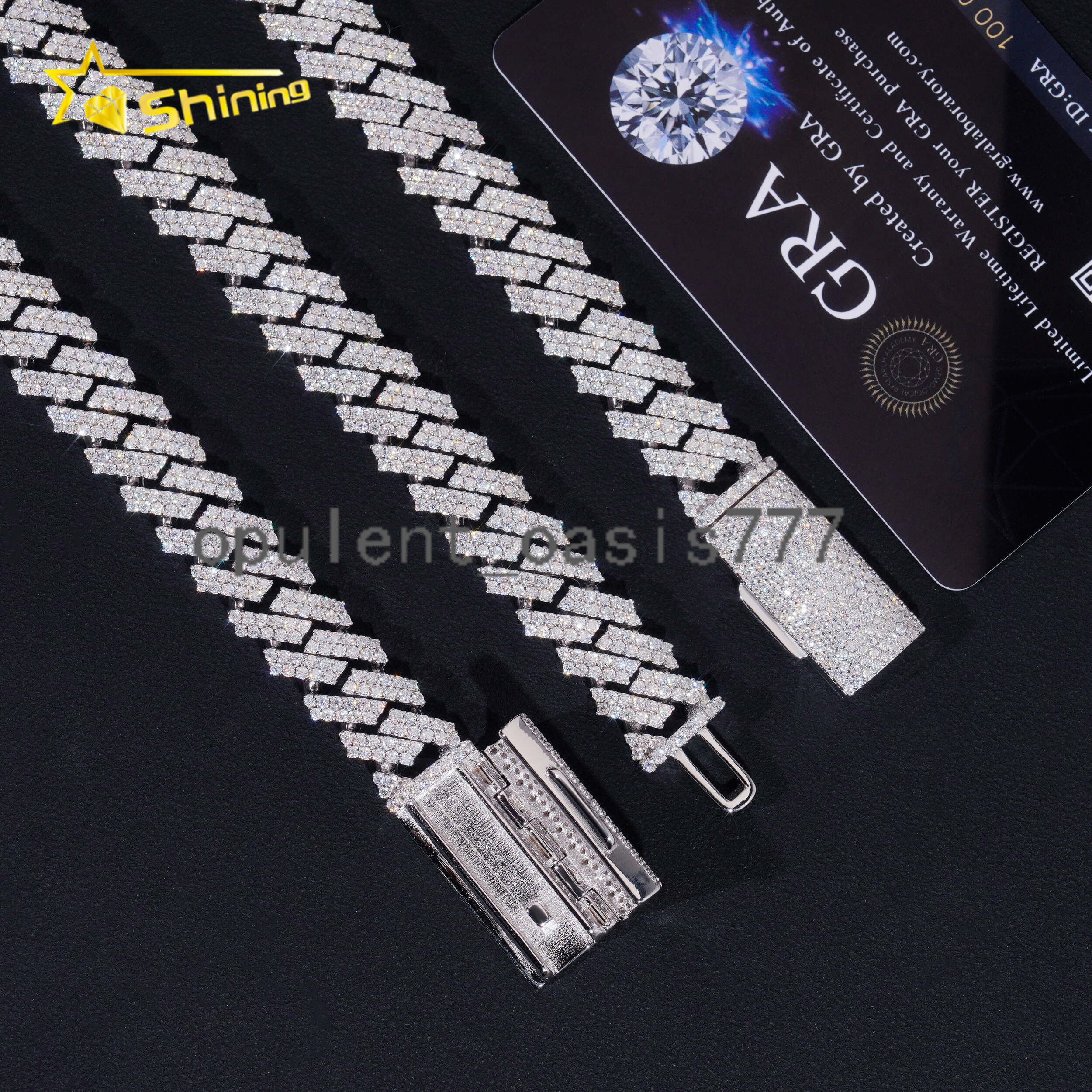 Wholesale 12MM Moissanite Cuban Link Chain Necklace Men Hip Hop Iced Out Vvs Diamond 925 Silver Cuban Chain