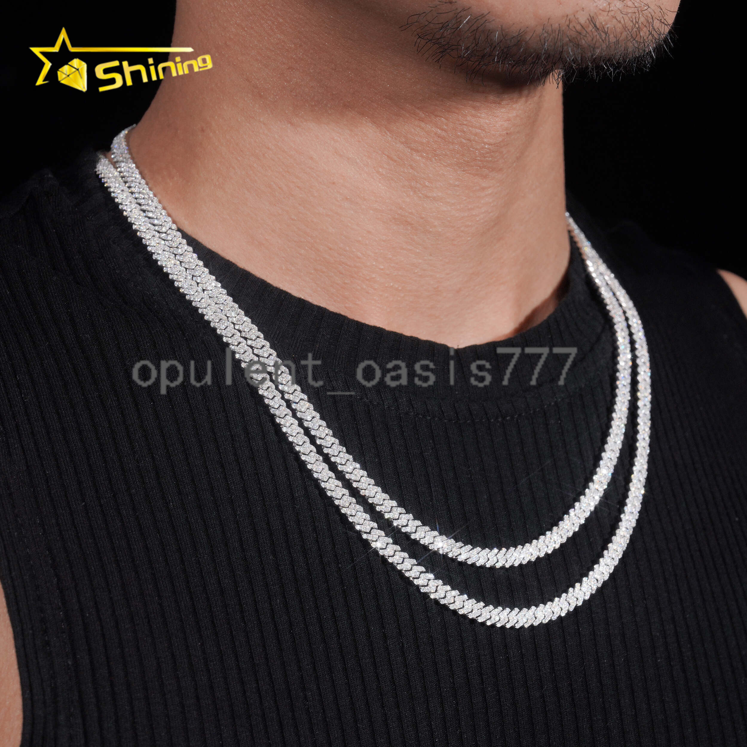 New Style 925 Sterling Silver 5MM VVS Moissanite Diamond Cuban Link Chain Gra Certified Hip Hop Jewelry Iced Out Link Chain Men