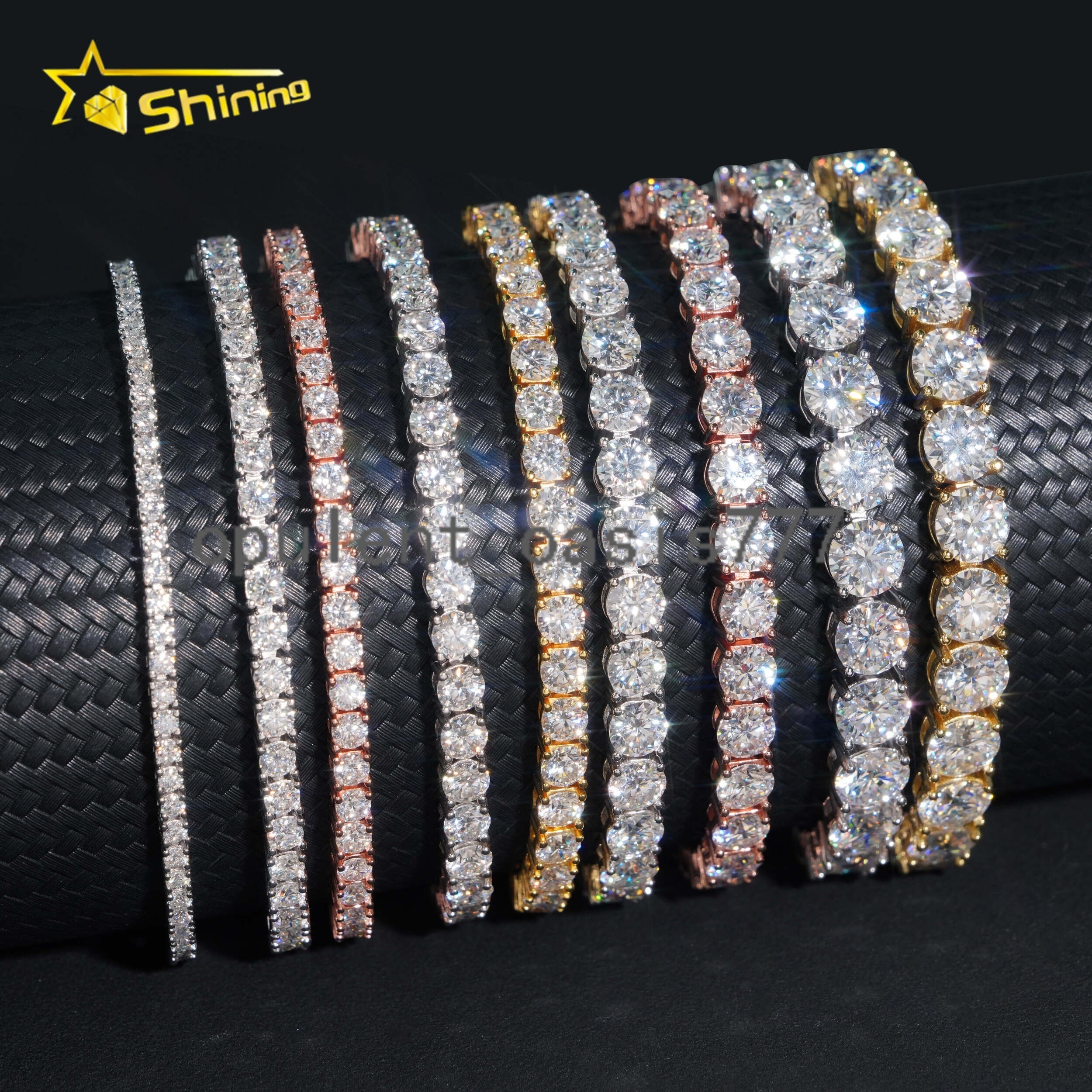 Hot Sale Classic Basket Prong Setting 925 Silver VVS Diamond Bracelet Necklace Moissanite Tennis Chain