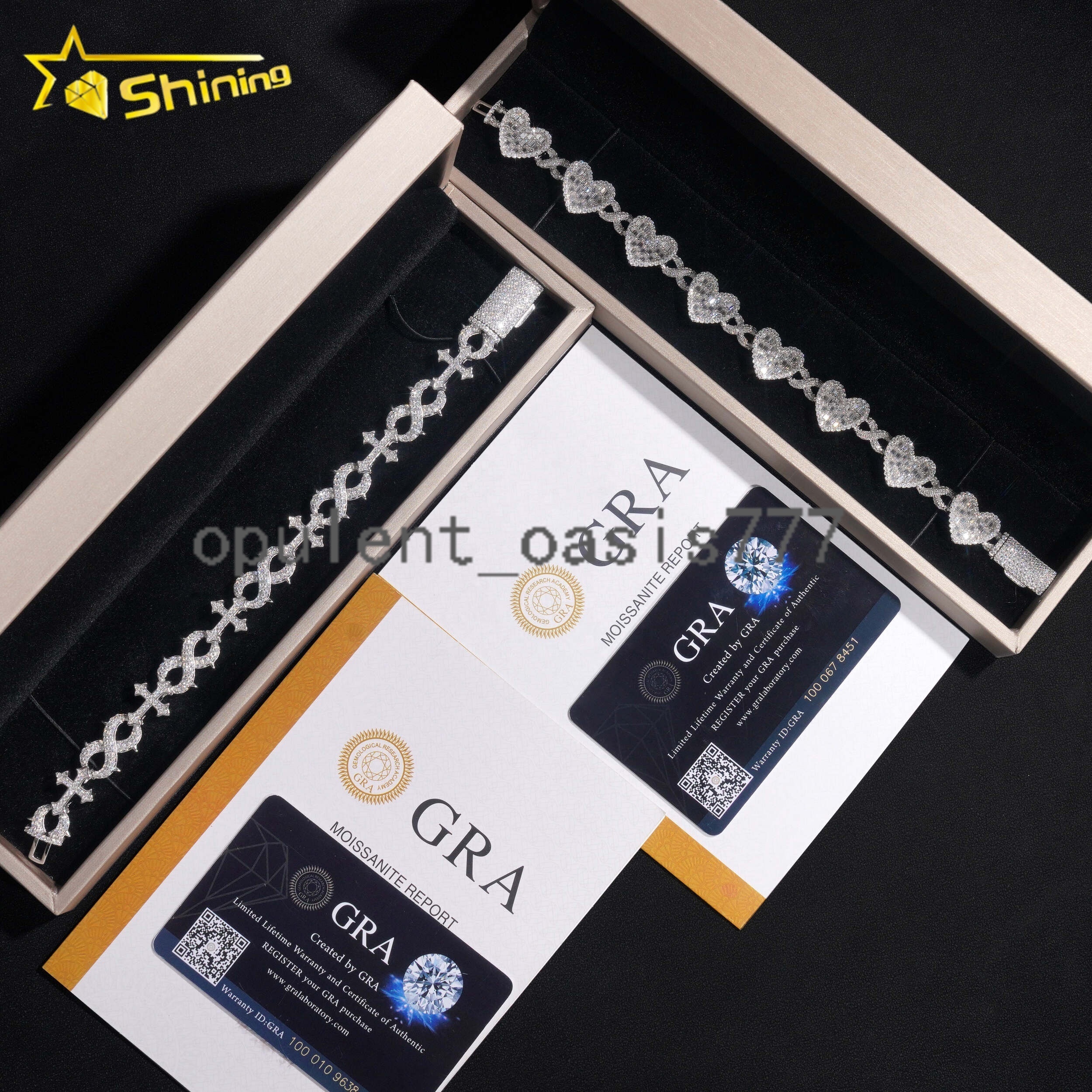 Hot Popular Infinity Link Bracelet 925 Sterling Silver GRA Moissanite Diamond Bracelet for Men Hip Hop Heart Cuban Bracelet