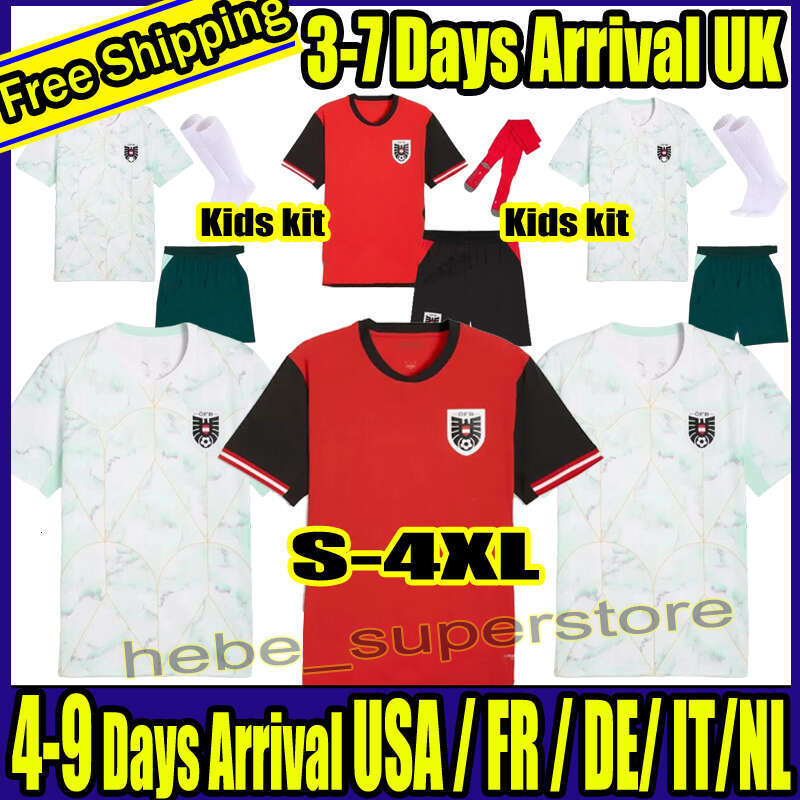 S-4XL 2026 2027 Austria Jerseys Euro Soccer Jersey Souvenir Arnautovic Football Shirt Home Away Alaba Camisetas De Futbol Men Kids Sabitzer Lienhart Uniform