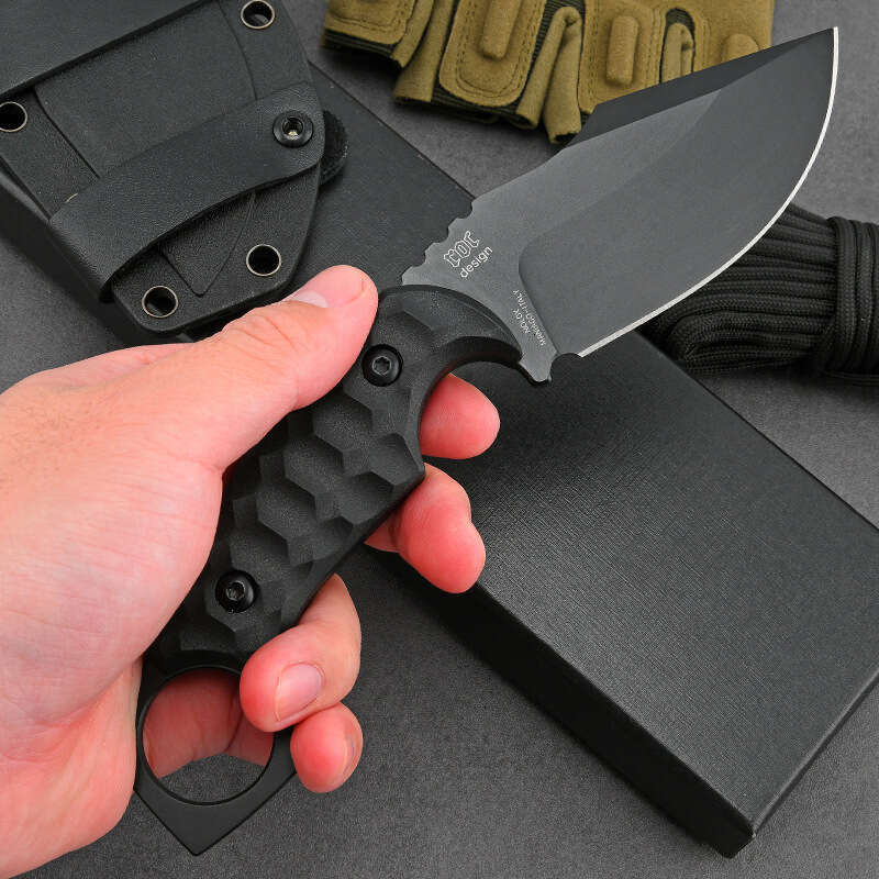 Cross-border bestseller Fox 633 outdoor survival straight with integrated K sheath, tactical knife, high hardness, sharp pocket knife