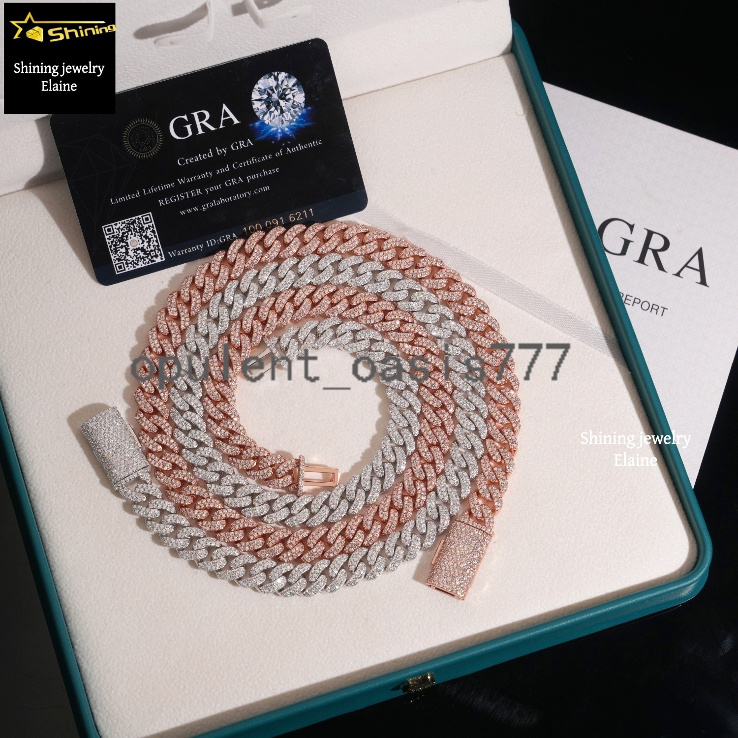 Hip Hop Fashion Custom Diamond 10MM Iced Out 925 Sterling Silver Moissanite Fine Jewelry Miami Cuban Link Chain Necklace