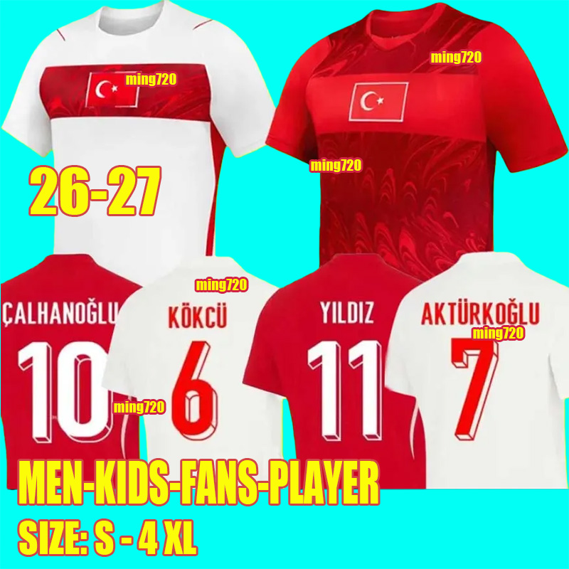 Turkey Football shirts 2026 Team Jerseys 2026 World Cup 3XL 4XL Merih Demiral Home Away Authentic Player Turkey soccer jerseys red shirts