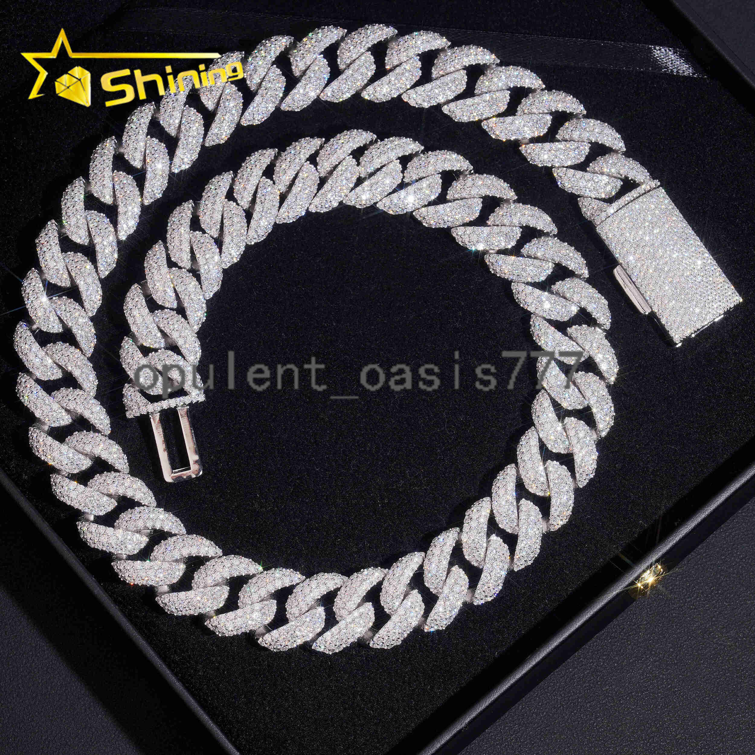 USA Local Fast Shipping Custom Hip Hop Jewelry S925 Sterling Silver d Color Vvs Moissanite 18mm Cuban Link Chain Necklace