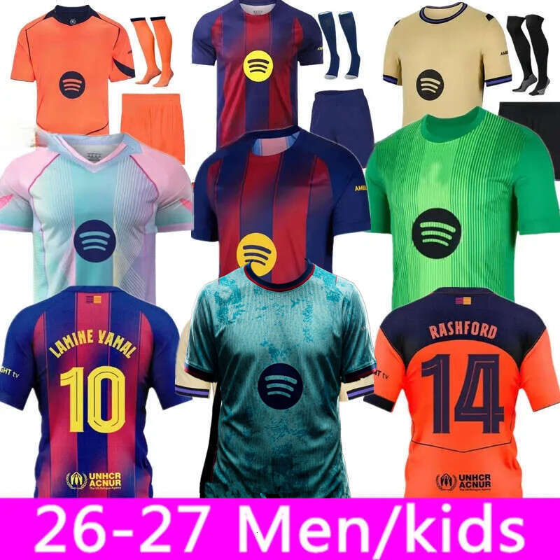 Barcelona 25 26 27 LAMINE YAMAL Lewandowski Soccer Jerseys GAVI Raphinha FERRAN 2025 2026 Football Shirt TOP F. DE JONG Men Women Kids