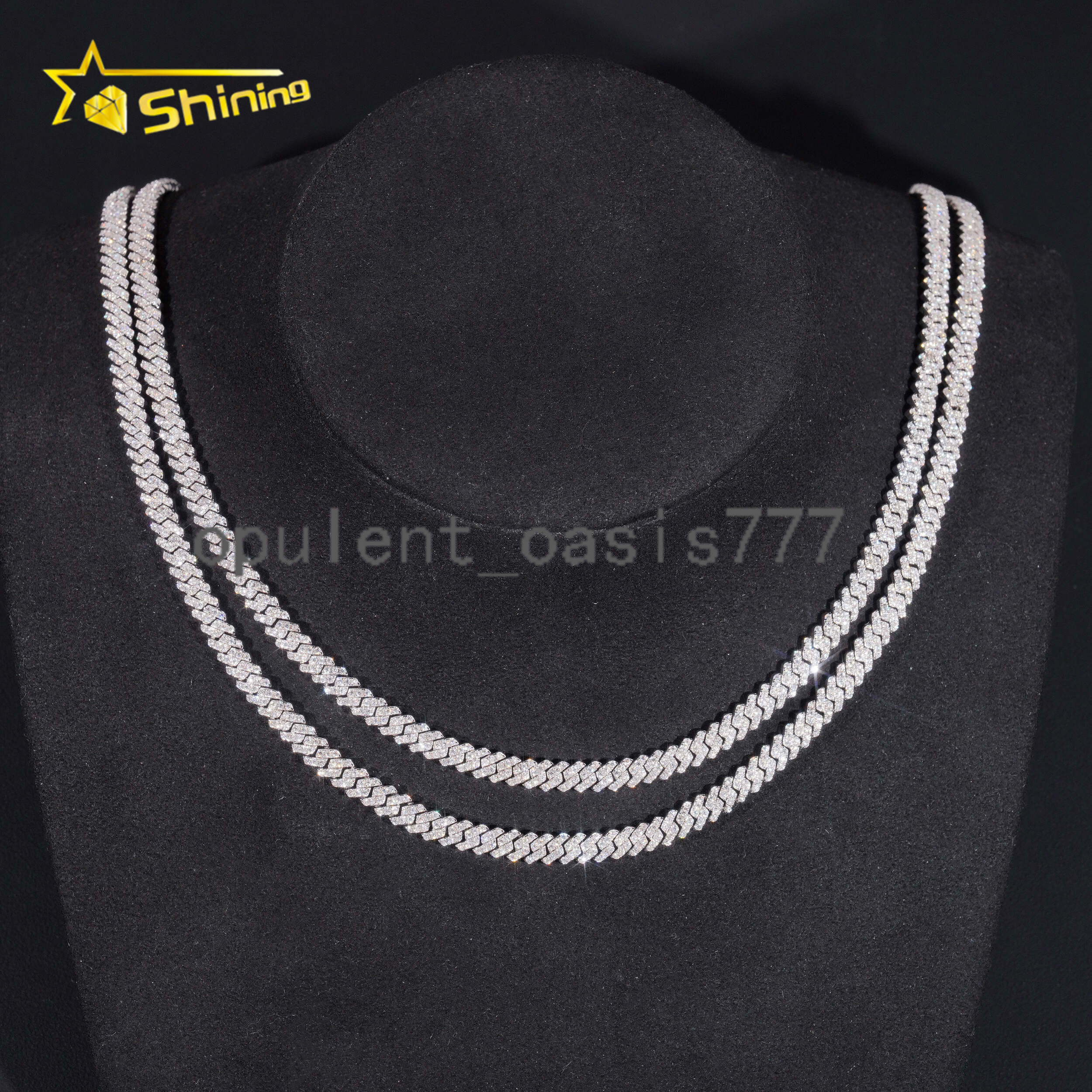 New Style 925 Sterling Silver 5MM VVS Moissanite Diamond Cuban Link Chain Gra Certified Hip Hop Jewelry Iced Out Link Chain Men