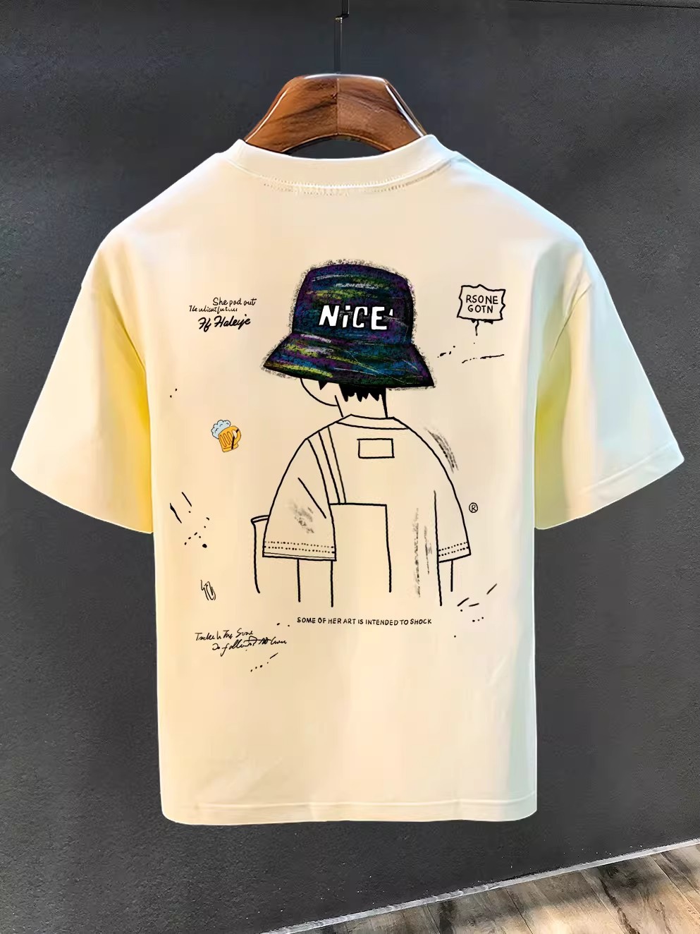 2026 New Men's Short Sleeve T-Shirt, High-Quality Cotton, Summer Loose Plus Size Heavyweight, Simple & Fashion Printed Top
