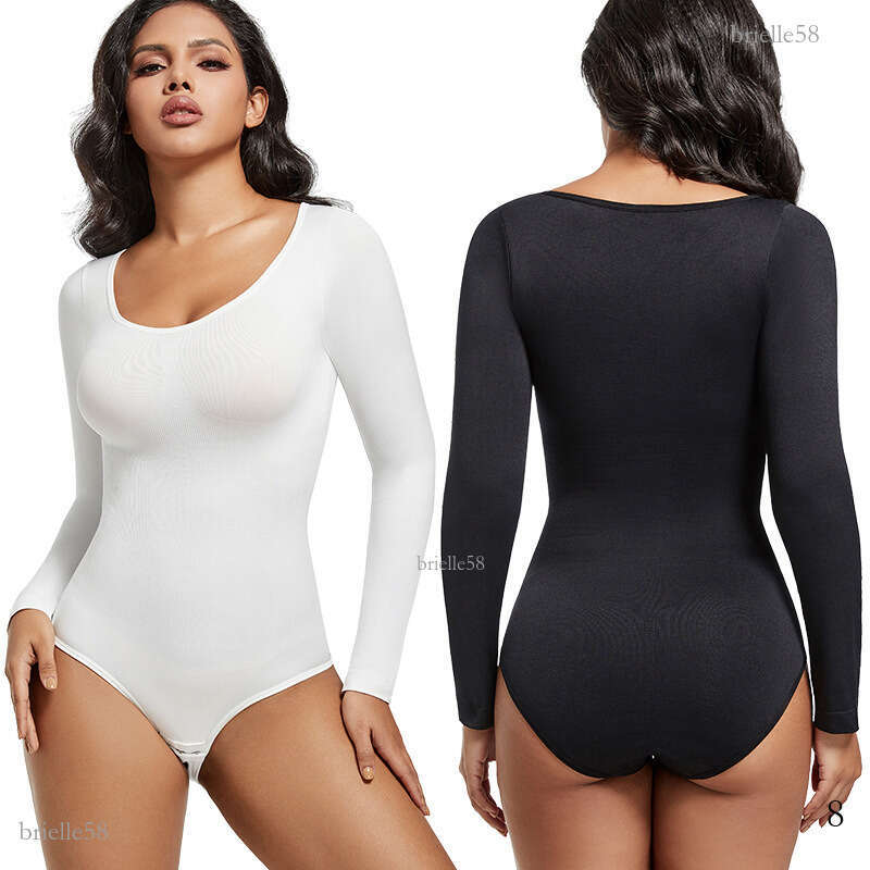 Tummy Control Slim Shaper High Waist Seamless Butt Lifter for Women Custom European and American high-elastic long-sleeve butt-lifting and tummy-contr