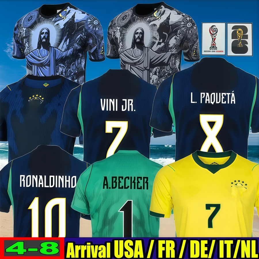 new 2026 World Cup Brazil jersey NEYMAR JR Brasil Soccer Jersey CASEMIRO National Team G.JESUS P.COUTINHO Kids kits L.PAQUETA RIVALDO T.SILVA PELE MARCELO VINI JR CBF