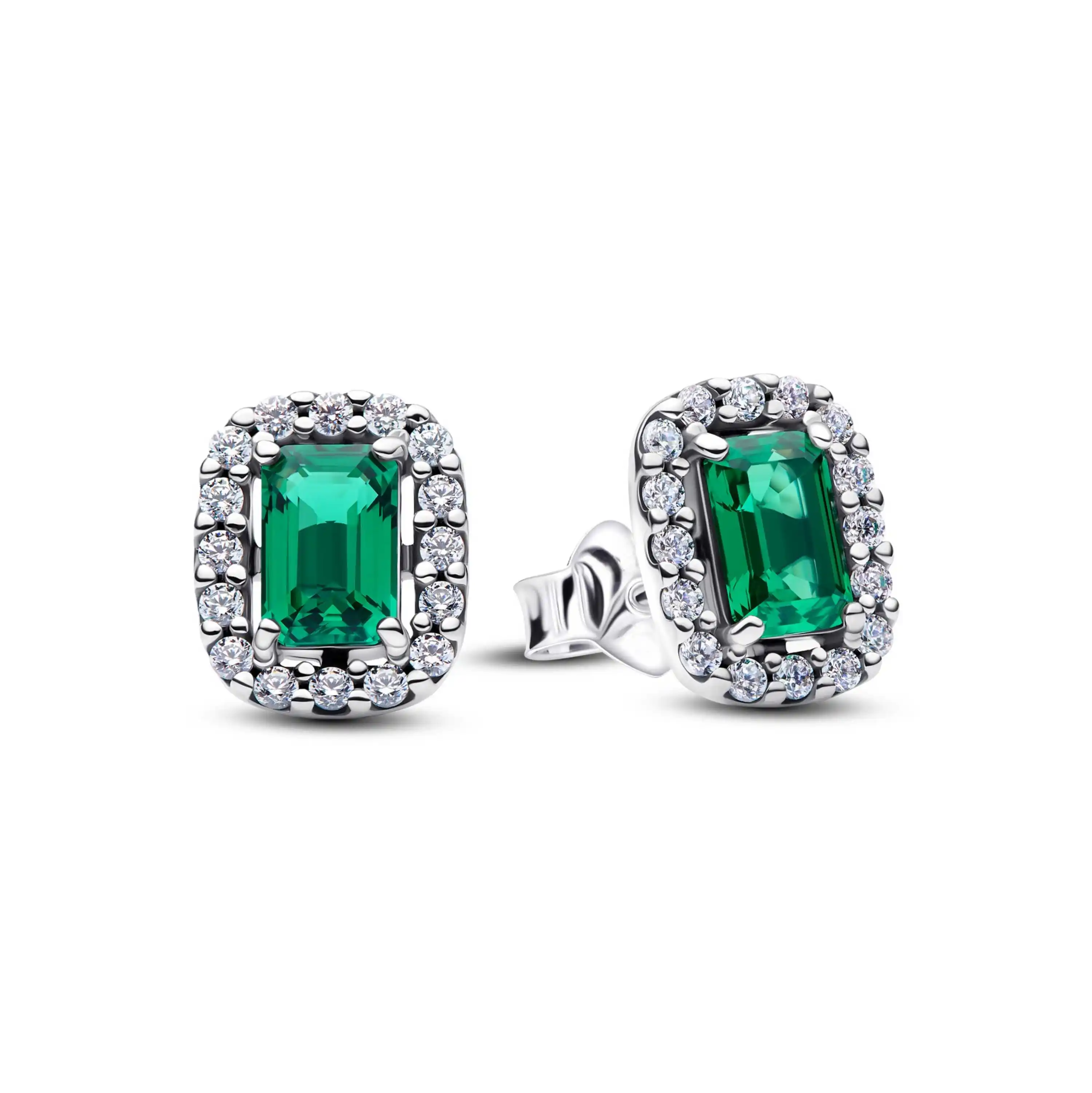 S925 Silver Emerald Gem Clover Earring Plated Floral Ring Pendent Necklace Pink Apple Dog Snail Caterpillar Fruit Charms Jewelry - view 9