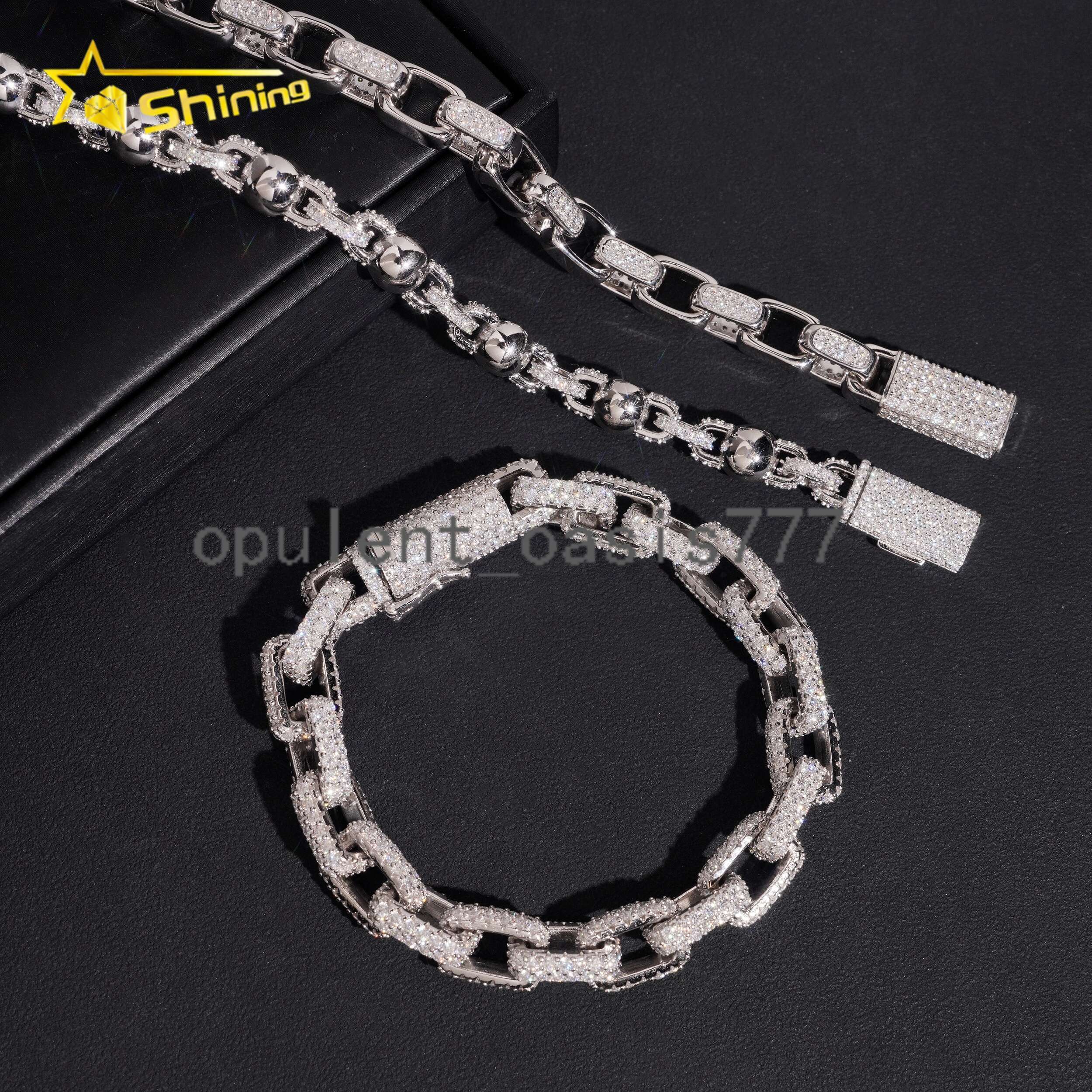 Fine Jewelry 8mm 10mm Infinity Iced Out VVS Moissanite Bracelet GRA Certificated 925 Silver Men Moissanite Cuban Bracelet