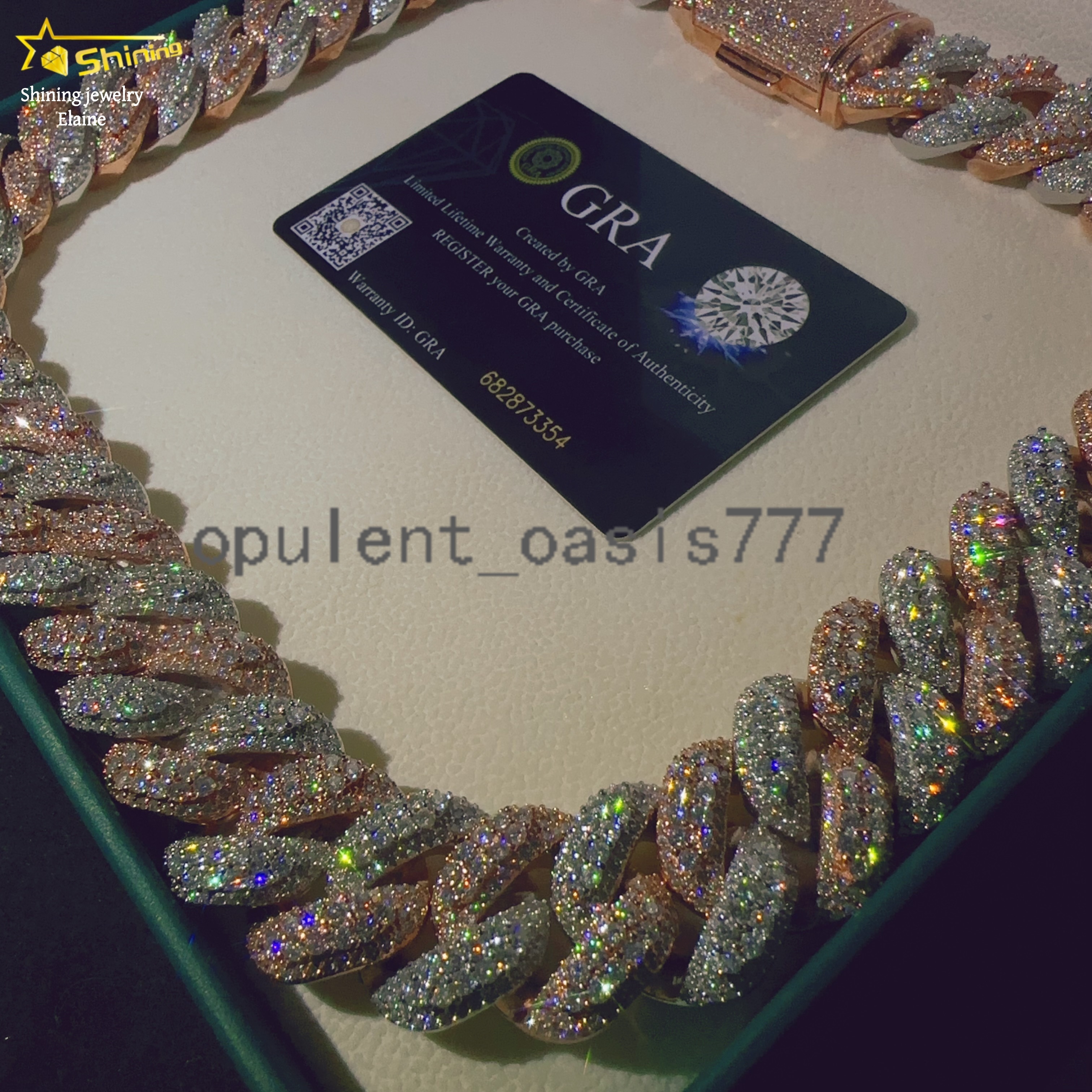 Fashion Jewelry 22mm Sterling Silver 925 Hip Hop Chain VVS Moissanite Diamond Miami Cuban Link Chain Moissanite Necklace