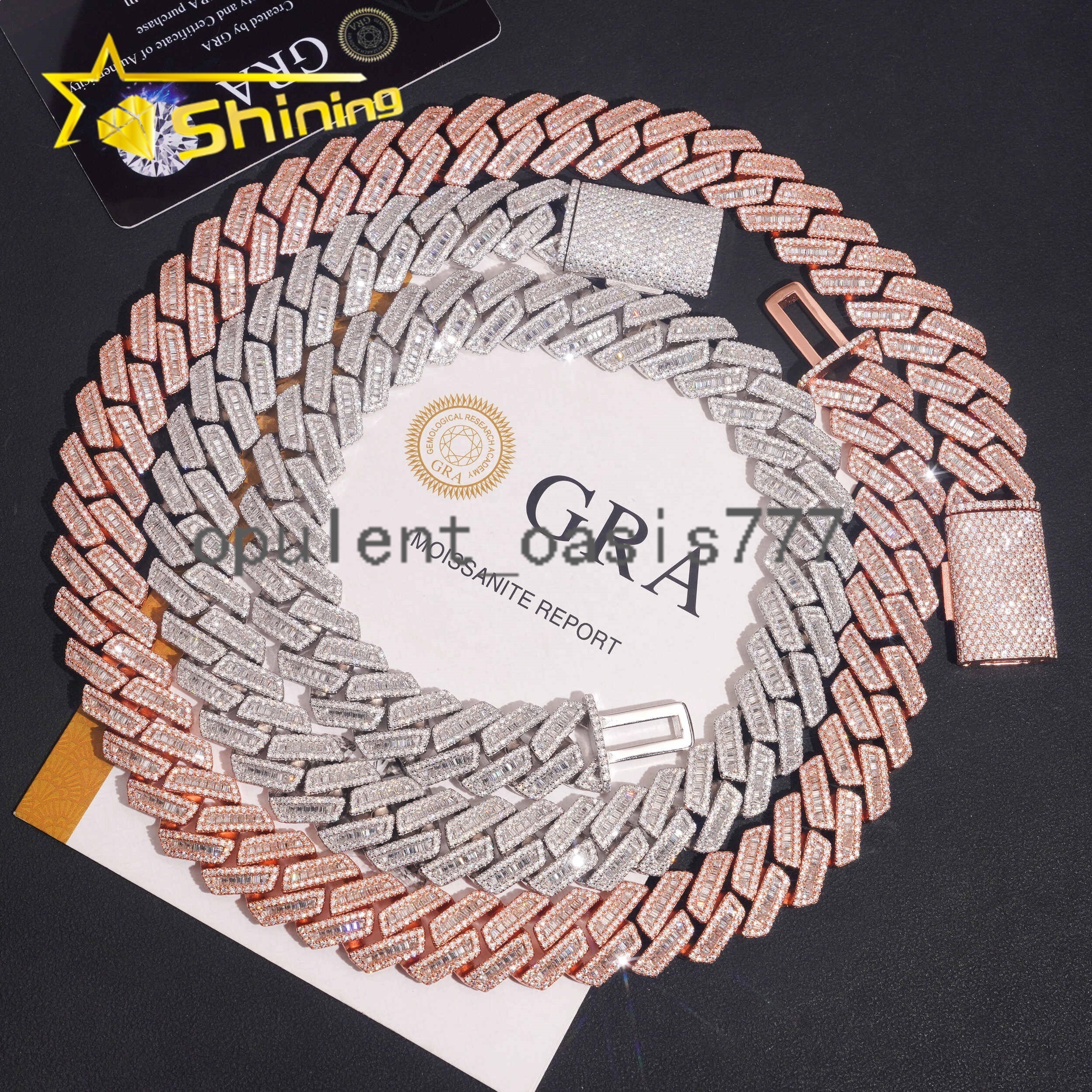 Local Stock Fast Shipping 925 Silver Hip Hop Rapper 18mm Iced Out VVS Moissanite Cuban Link Chain