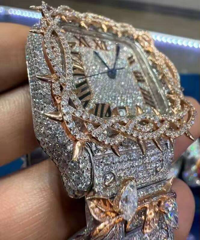 Top Tier VVS Moissanite Automatic Mechanical Watch, Hip Hop Iced Out Style, Sapphire Crystal, Water - Resistant