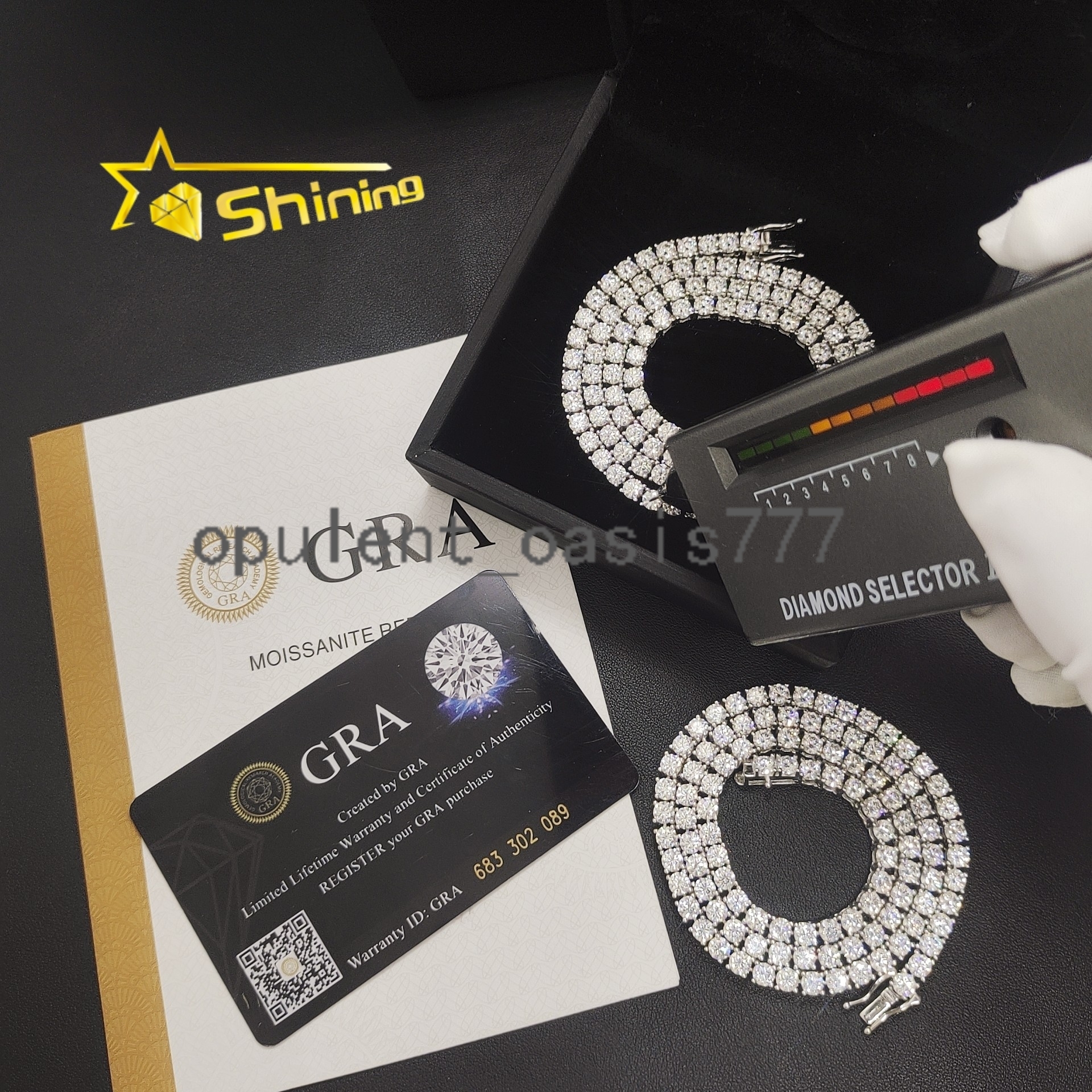 Bulk Stock Drop Shipping Hip Hop Hot Selling Pass Diamond Tester VVS D Moissanite 925 Sterling Silver Tennis ChainBracelet