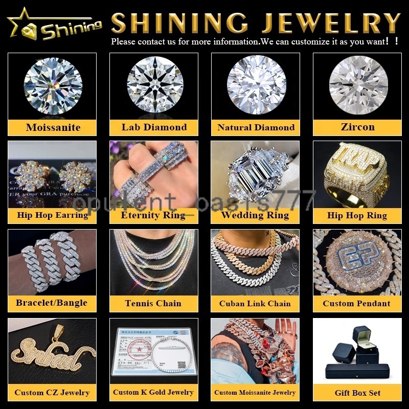 Crazy Design Bussdown Custom 15mm 18mm 20mm VVS Moissanite Chain Hip Hop Baguette Moissanite Cuban Link Chain