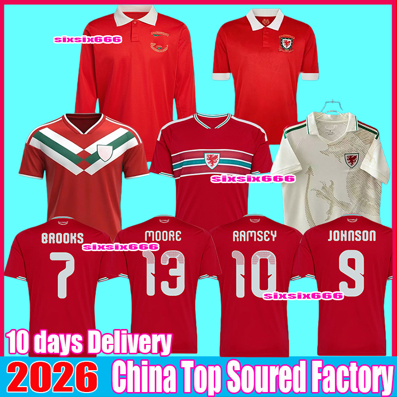 2026 wales football jersey World Cup football shirt WILSON JOHNSON Neco Soccer Jerseys Home maillot goalkeeper men kids kits 150th Anniversary Kit