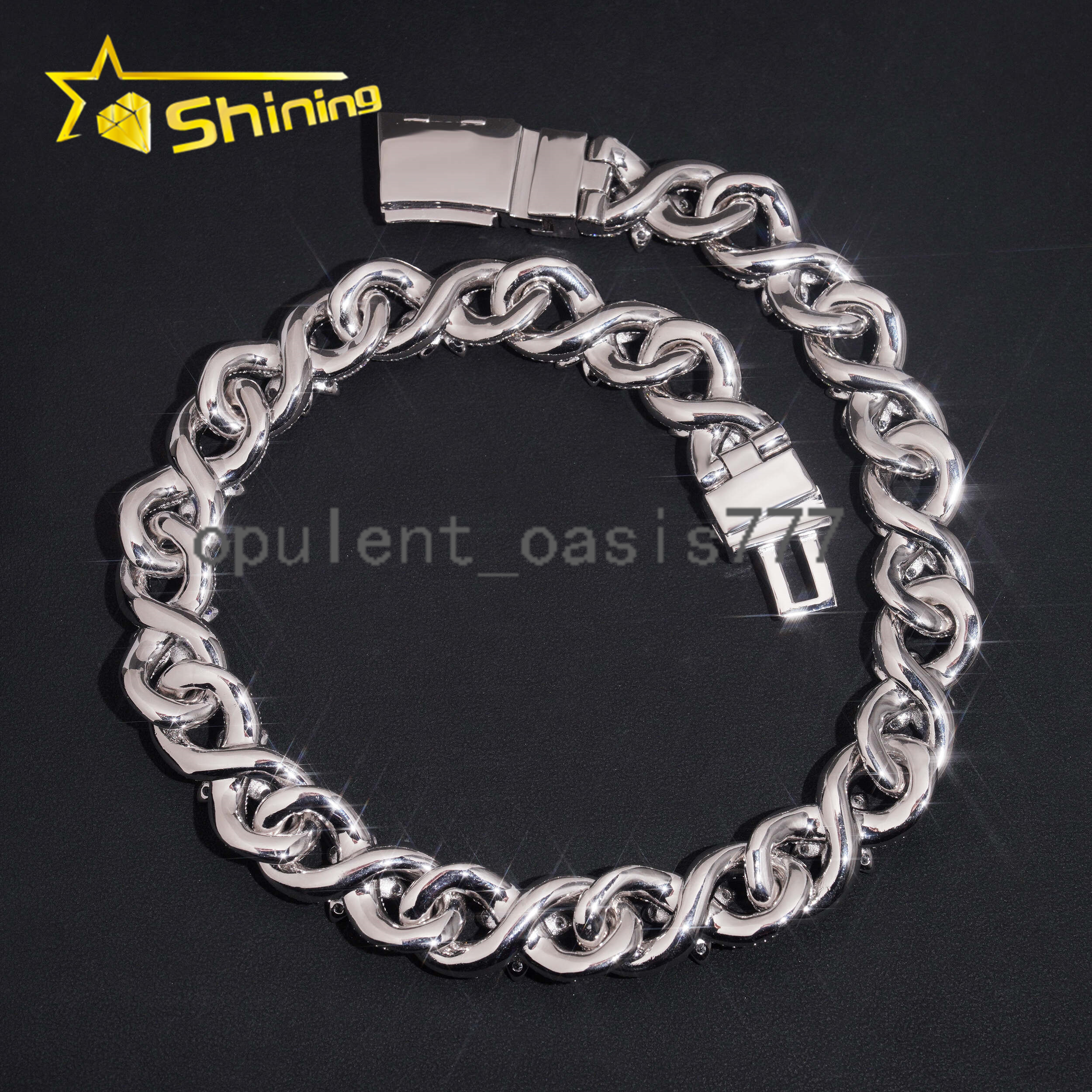 Luxury Rapper Jewelry 925 Sterling Silver 18MM Infinity Moissanite Cuban Link Chain Hip Hop Iced Out Custom Chains for Men