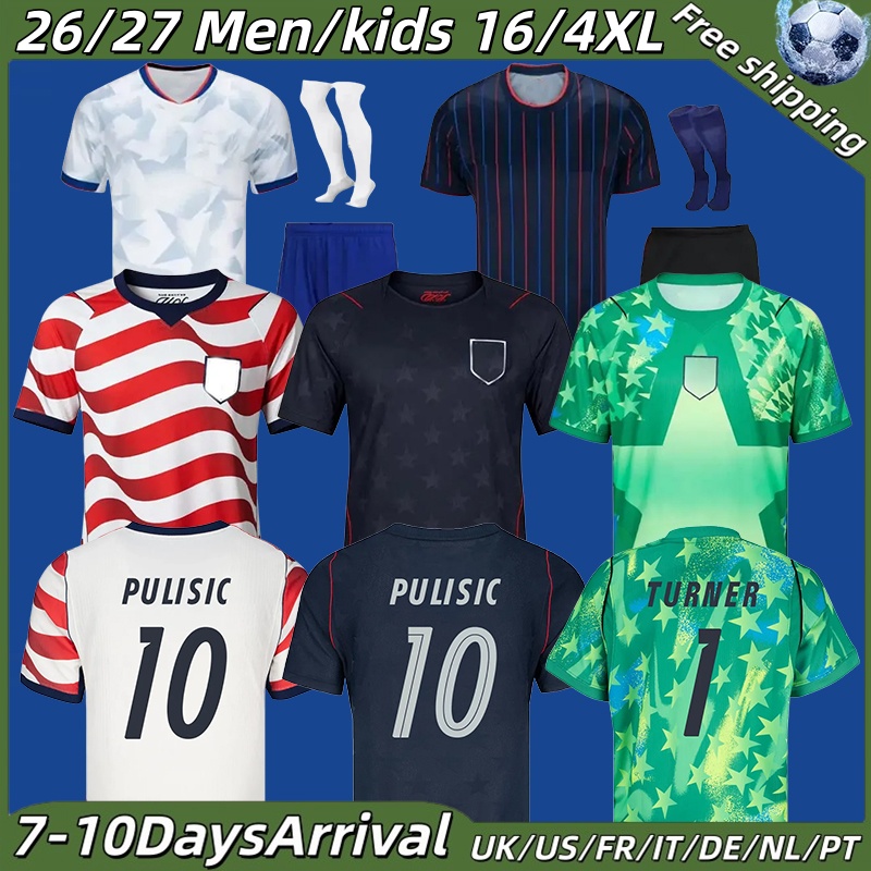 world cup 2026 jersey PULISIC BALOGUN Home Away Football Jersey AARONSON WRIGHT ARFSTEN DEST 26 27 Football Shirt Player fan version men kids kit soccer jersey