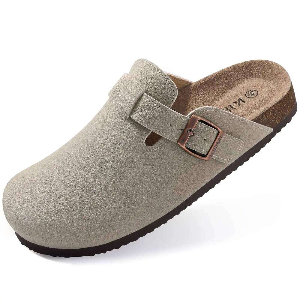 Litfun Retro Cork Clogs Slippers For Fashion Men Mules Shoe with Arch Support Unisex Classic Beach Shoes Men's Suede Sandals