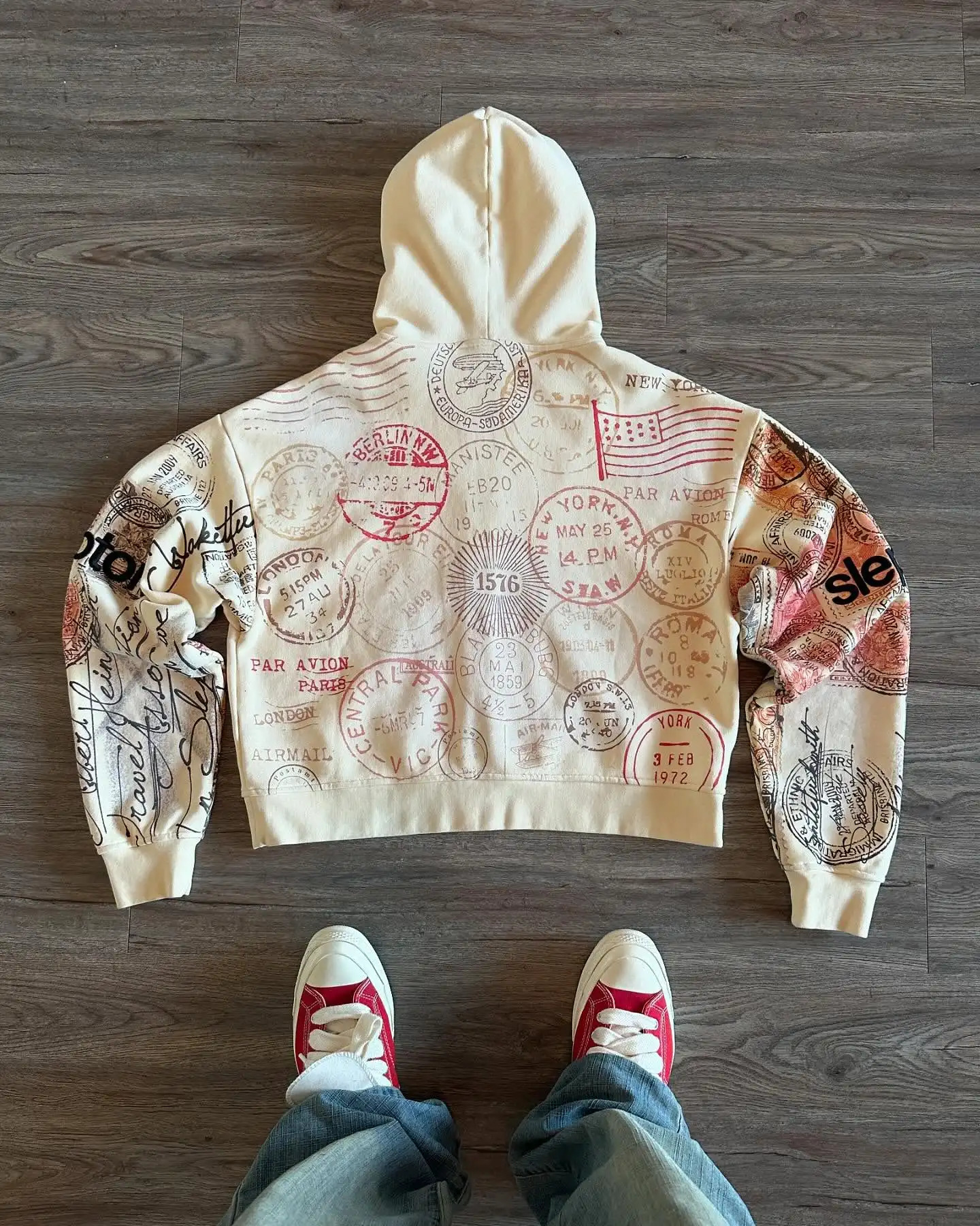 Passport Print Hoodie for Women Fashion Hip Hop Zip Up Hoodies Long Sleeve Harajuku Y2K Clothes Female Sweatshirt Street Jacket 260327