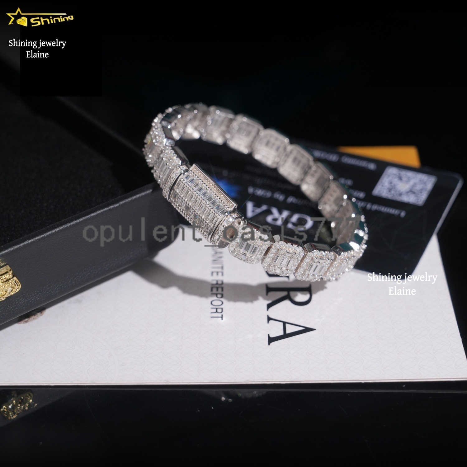 Fashion Jewelry Wholesale Price 10MM 925 Sterling Silver Iced Out Hip Hop VVS Moissanite Diamond Cuban Link Chain Bracelet
