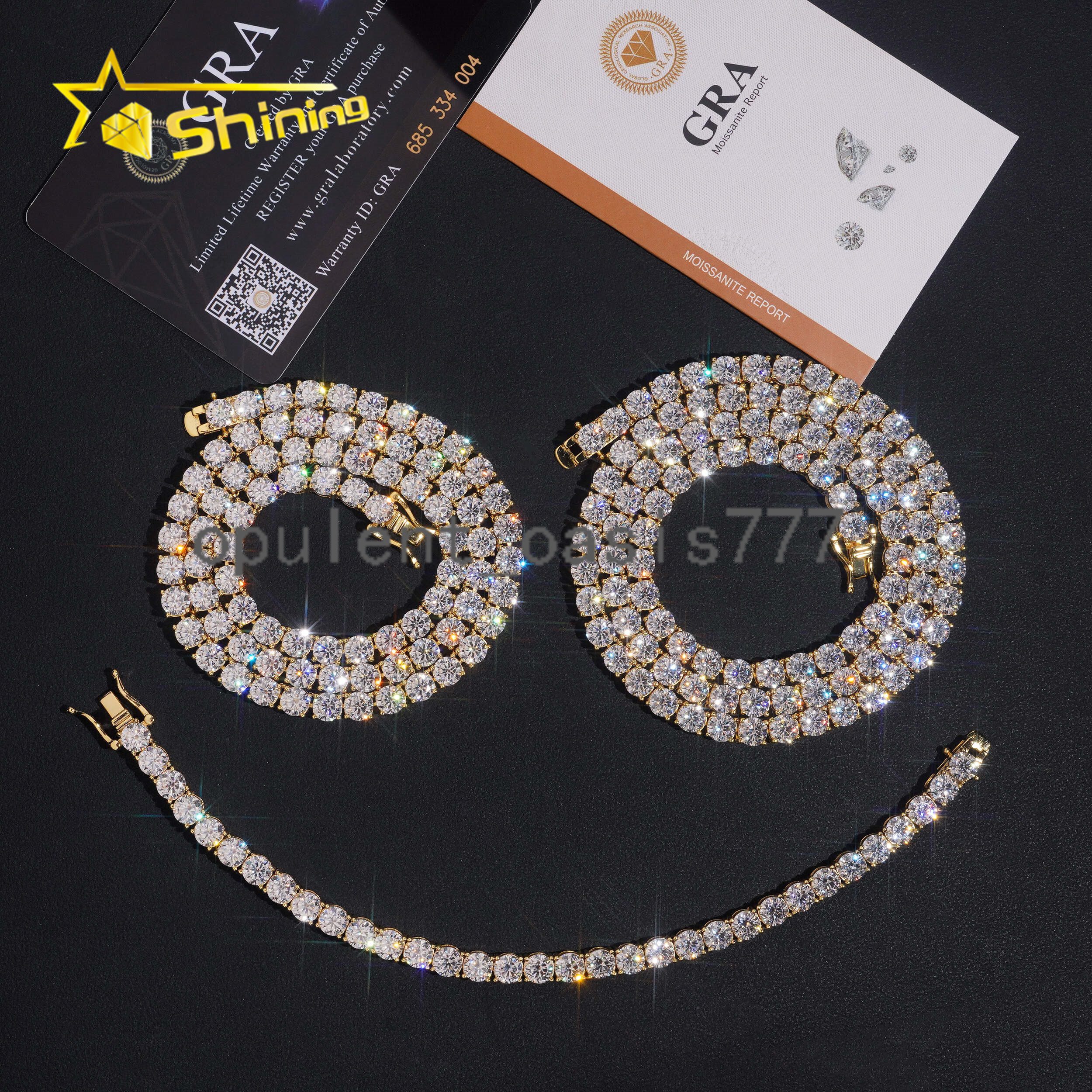 USA Warehouse Fast Shipping 925 Silver 5mm Moissanite Tennis Necklace GRA Certificated Iced Out Moissanite Tennis Chain Men
