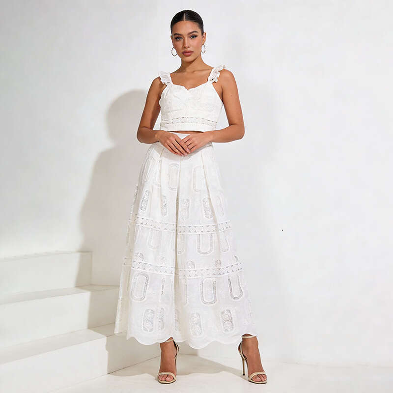 Beach vacation FC fashion casual wear 2026 new designer V-neck flowing sleeve short top+high waist k30 slim umbrella skirt