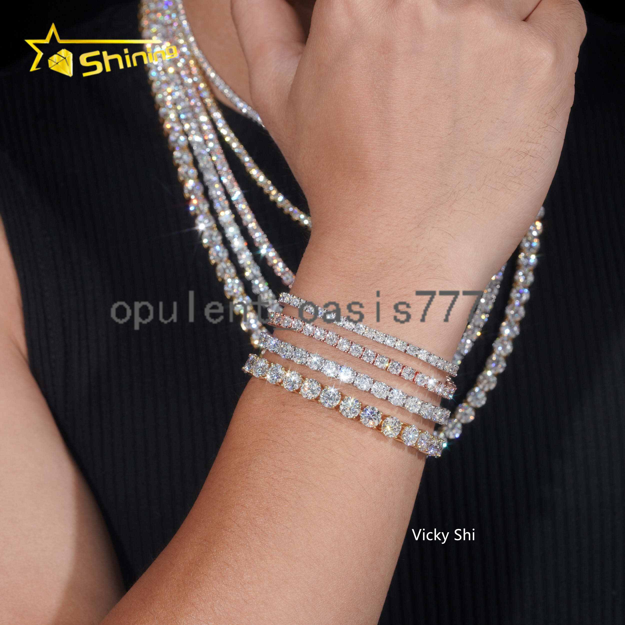 GRA Certificated Pass Diamond Tester Moissanite Tennis Chain 925 Silver Fine 2MM to 5MM Iced Out Moissanite Tennis Necklace