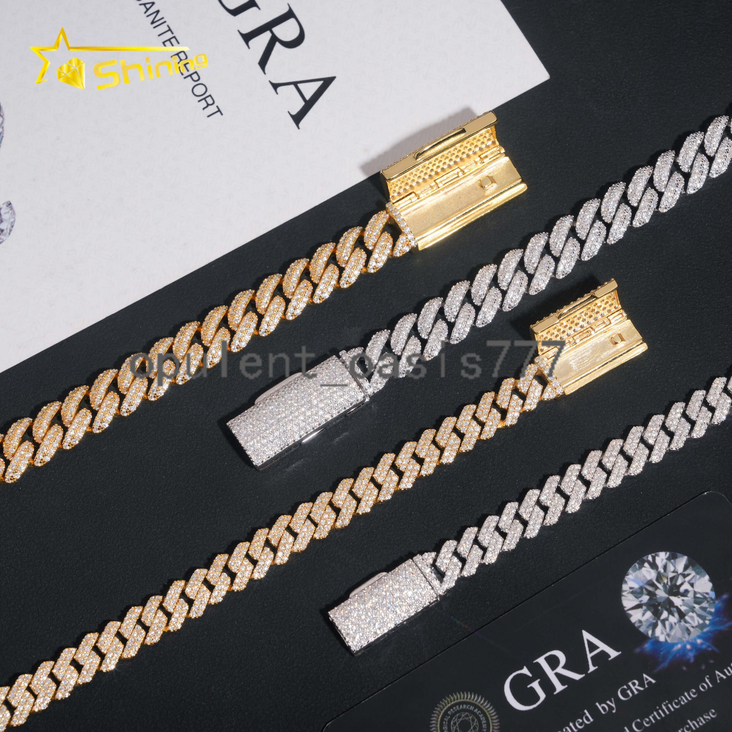 Wholesale Price Hip Hop Men Moissanite Bracelets 925 Sterling Silver 8MM 10MM 2 Rows Iced Out Moissanite Cuban Bracelet