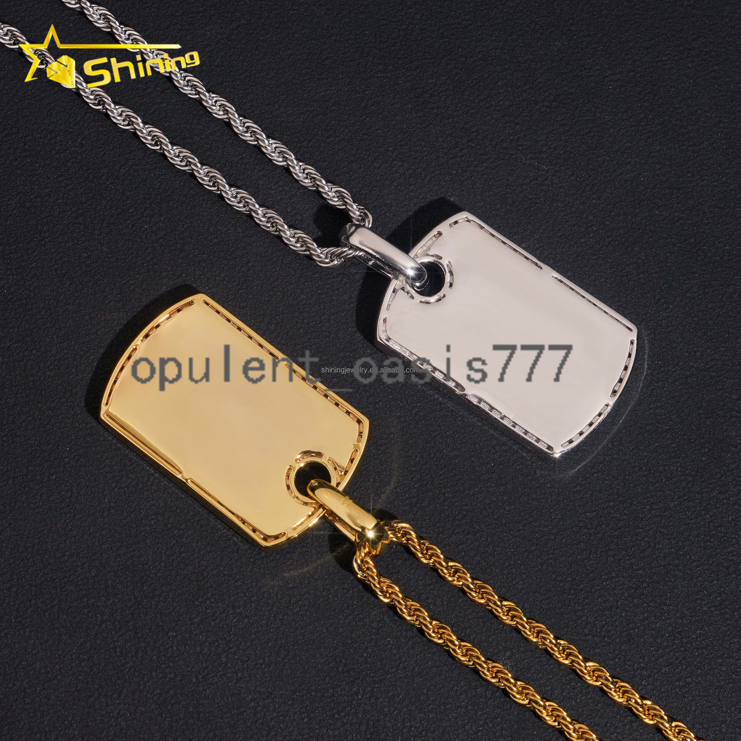 Rapper Popular Style Unisex Hot Selling GRA Certified 925 Silver Gold Plated VVS1 Moissanite Diamond Dog Tag Pendant Gift