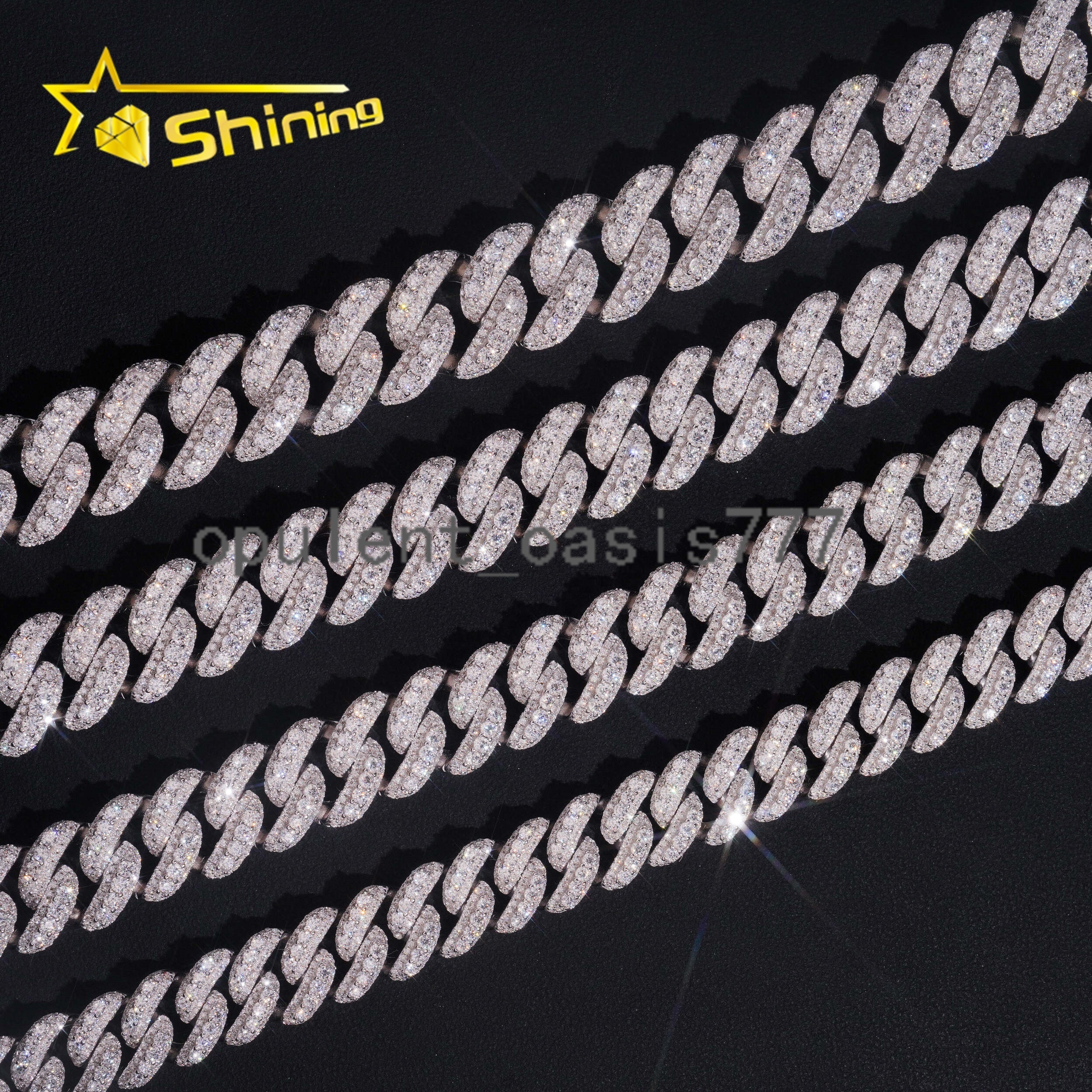 Promotion Price Pass Diamond Tester Hip Hop Necklace 13mm 15mm 16mm 18mm Three Rows 925 Silver VVS Moissanite Cuban Link Chain