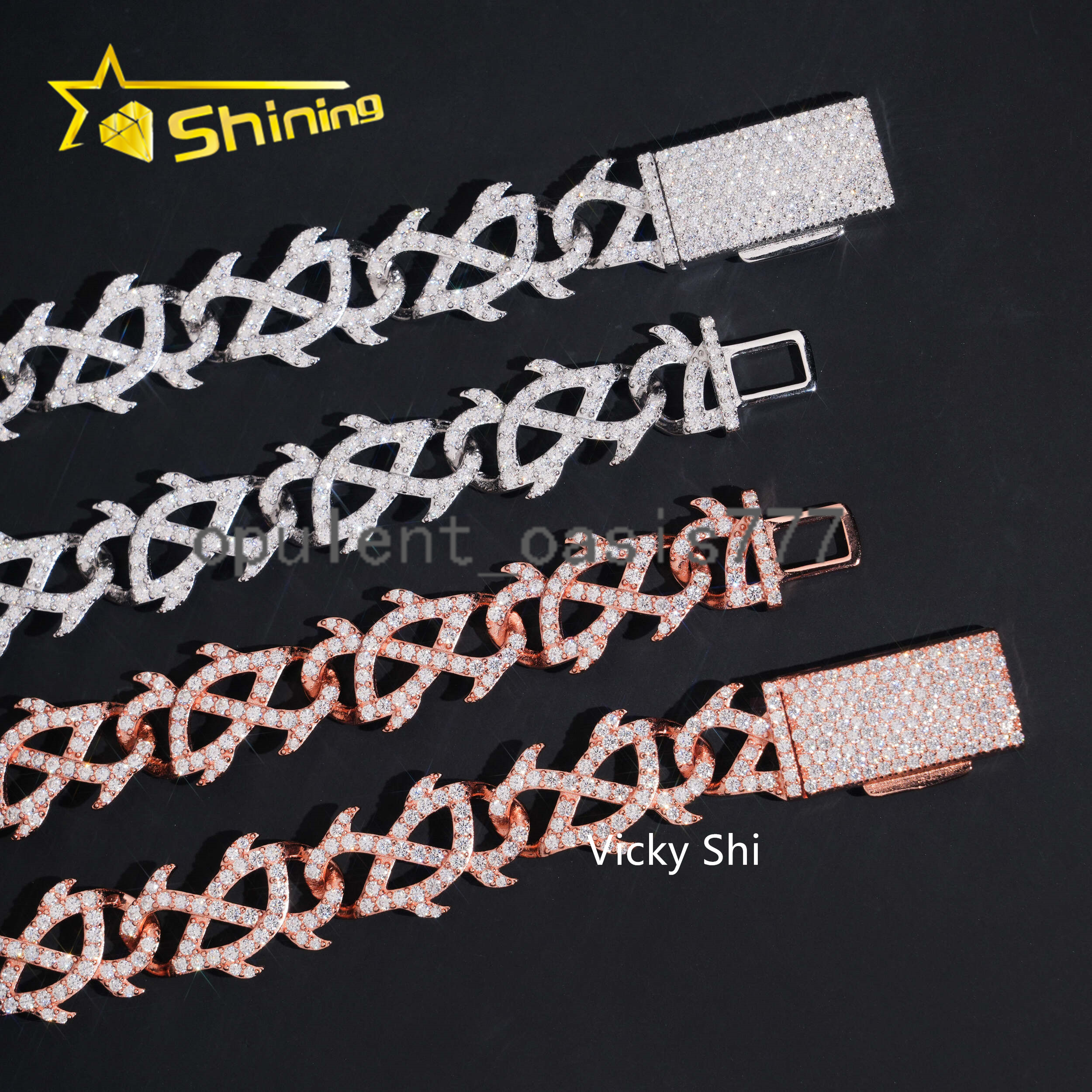 Hip Hop 15mm Thorns Style Cuban Link Chain 925 Sterling Silver Moissanite Jewelry GRA Certificated Iced Out Mens Chain Necklace
