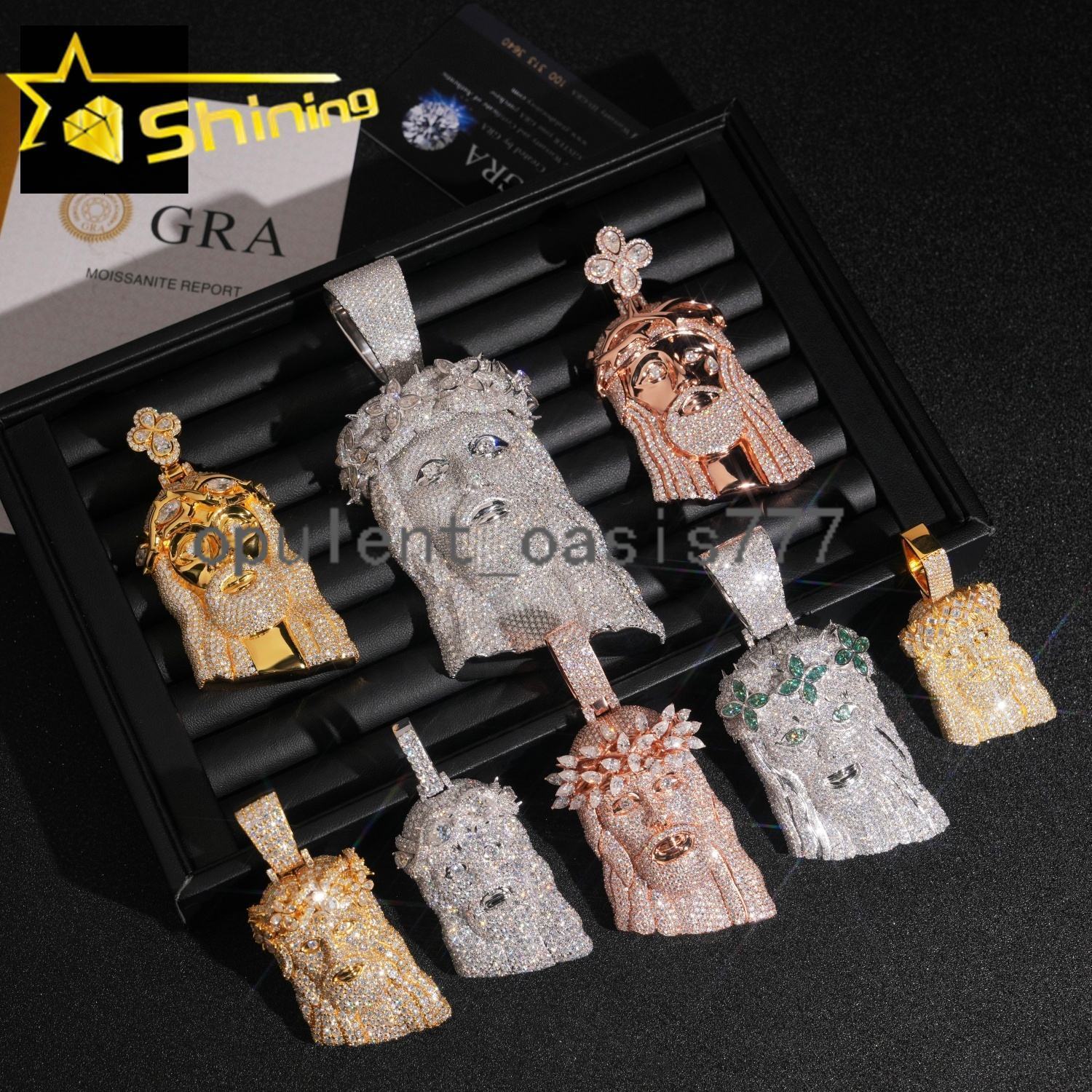 Hip Hop Jewelry Rapper Big Jesus Pendant 5 Inch Height 925 Sterling Silver VVS Moissanite Pendants Moissanite Pendant