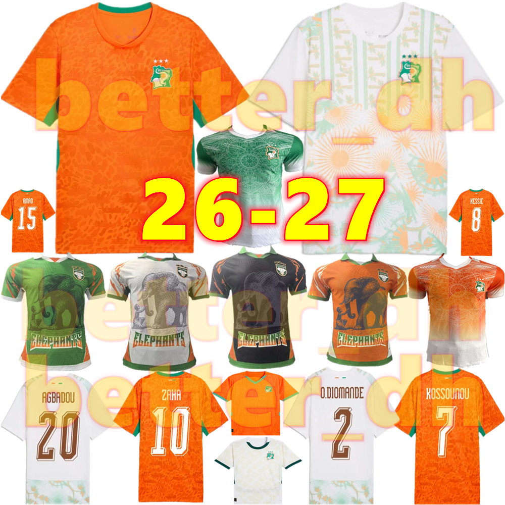 Cote d Ivoire 2026 World Cup Soccer Jerseys Ivory Coast Africa Cup of Nations Football Shirts 26 27 KRASSO KESSIE GUESSAND AMAD DIOMANDE FOFANA Retro 2000 Men