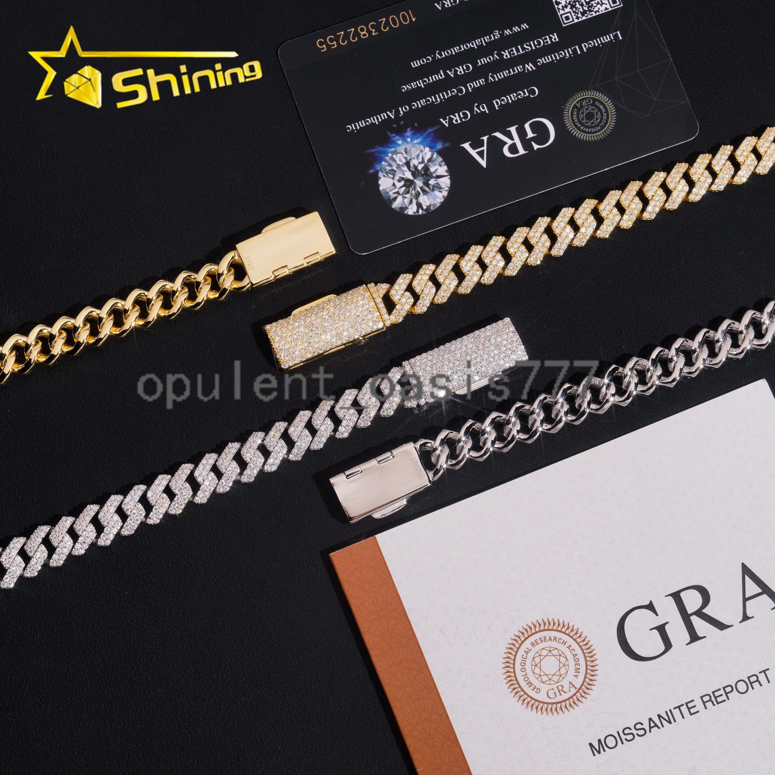 Local Stock Fast Shipping 10mm 925 Silver Iced Out Hip Hop GRA Certificate Moissanite Cuban Link Chain