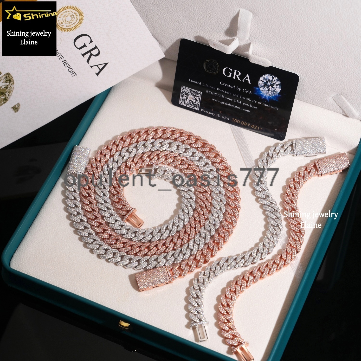 Hip Hop Fashion Custom Diamond 10MM Iced Out 925 Sterling Silver Moissanite Fine Jewelry Miami Cuban Link Chain Necklace