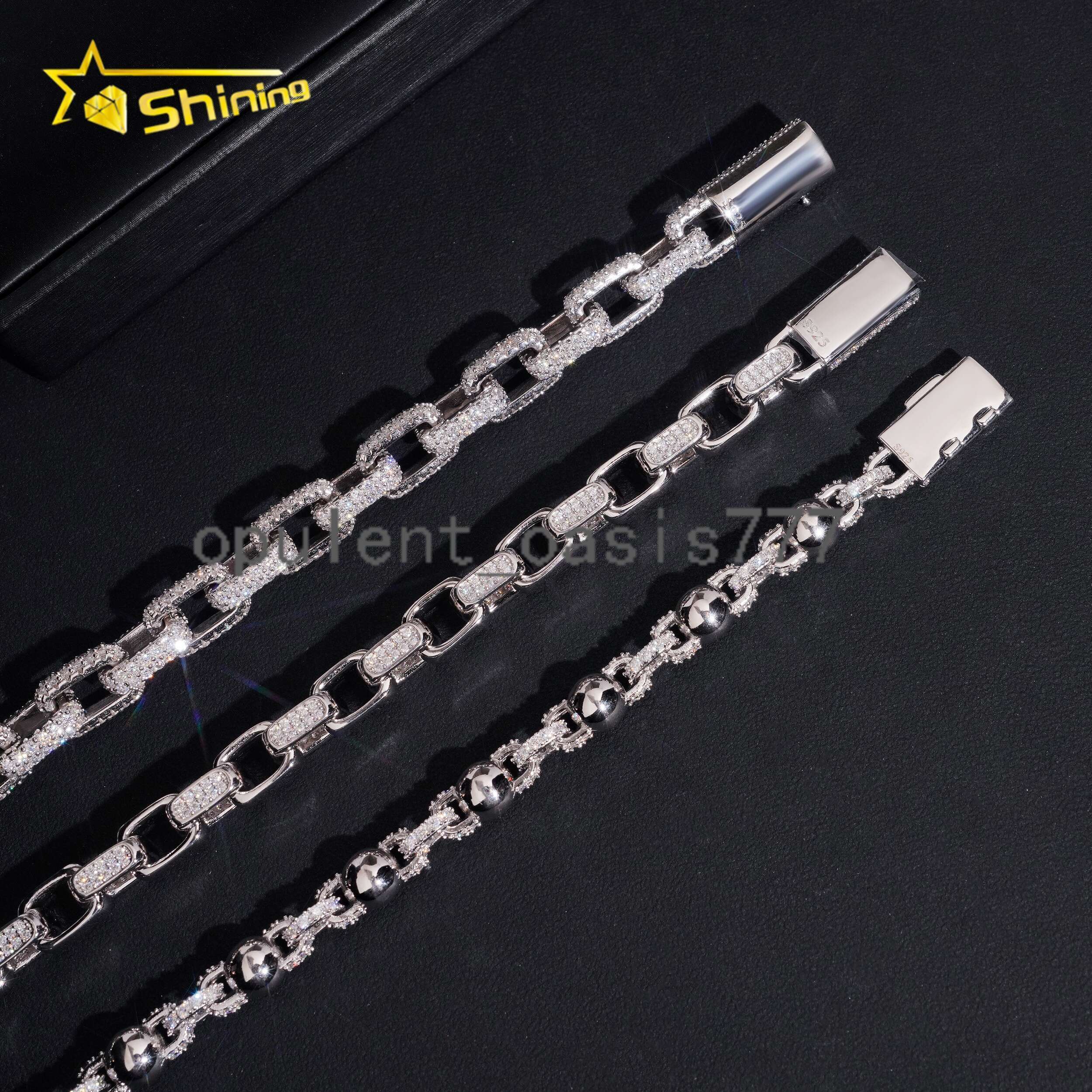 Fine Jewelry 8mm 10mm Infinity Iced Out VVS Moissanite Bracelet GRA Certificated 925 Silver Men Moissanite Cuban Bracelet