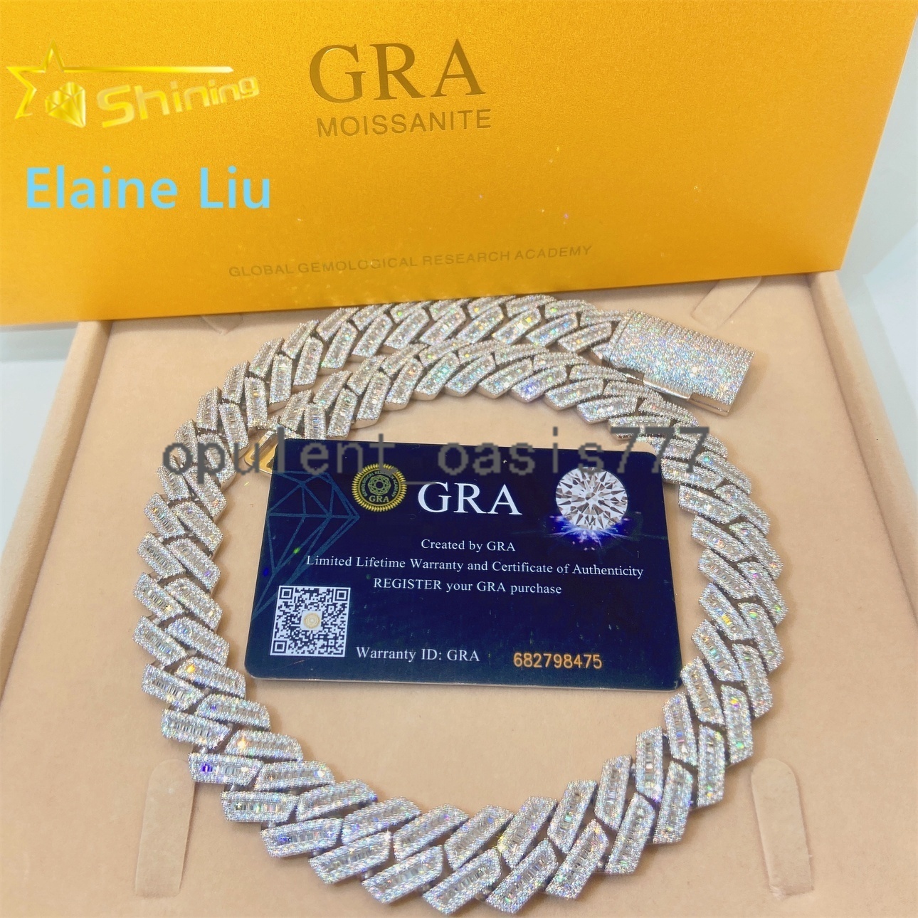 Sterling Silver 925 Pass Diamond Tester VVS Moissanite Necklace 18mm Hip Hop Iced Out Jewelry Miami Cuban Link Chain Necklace