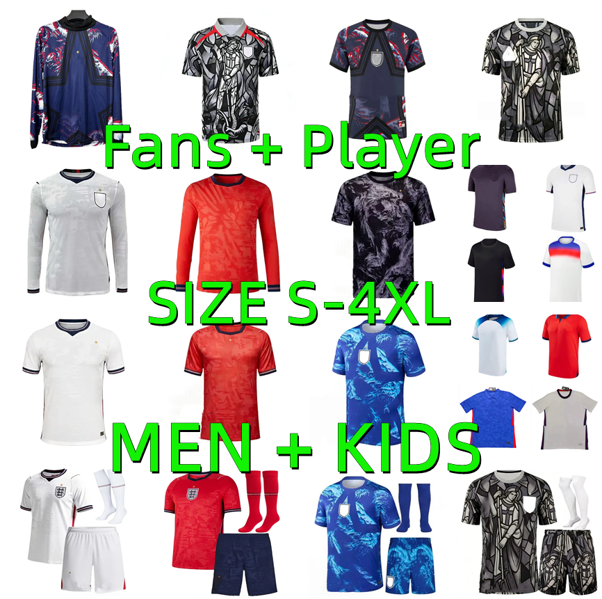24 25 26 27 ENGLAND soccer jerseys 2026 2027 KANE BELLINGHAM RASHFORD SANCHO GREALISH MOUNT FODEN HENDERSON national football shirt Men kids kit Full player version