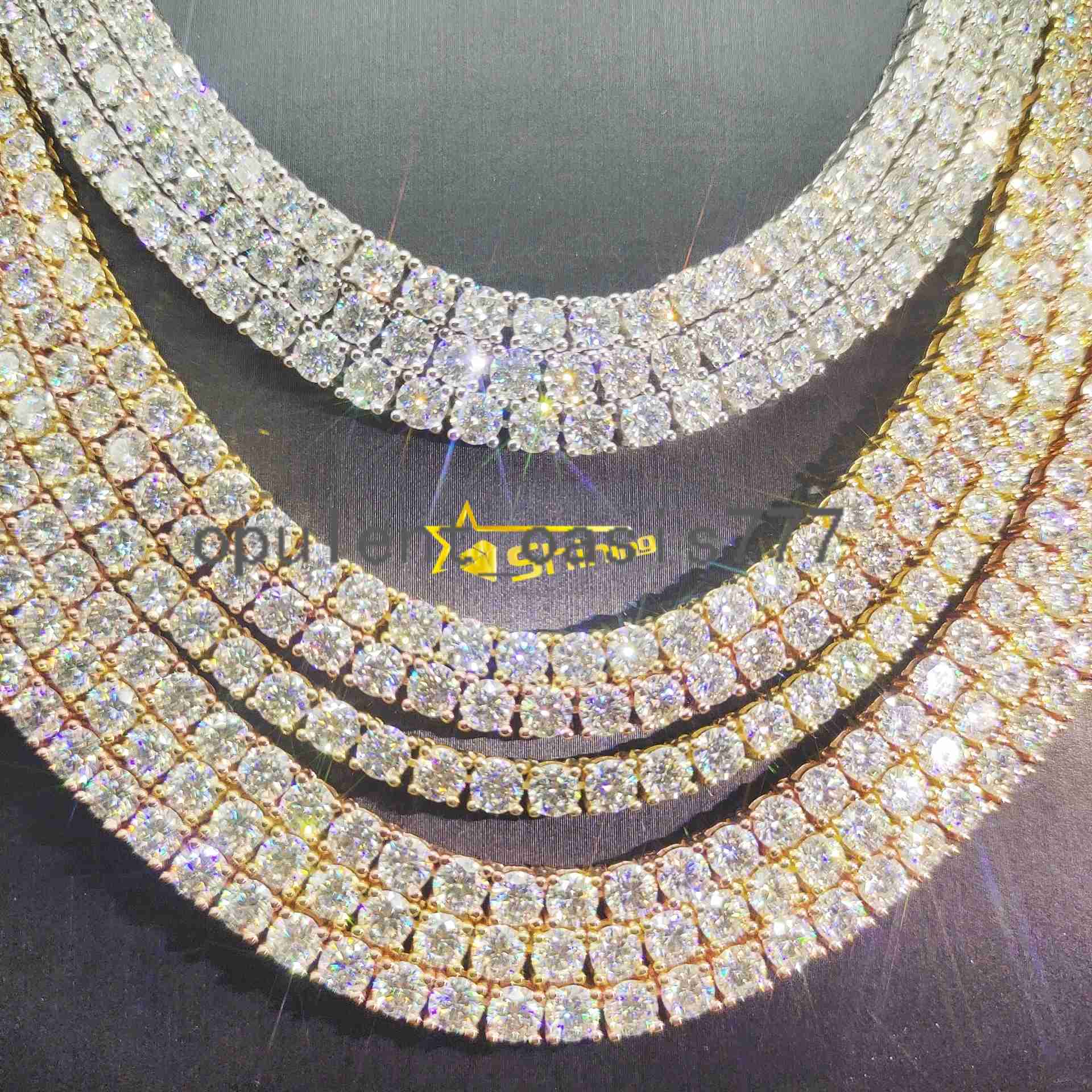 Bulk Stock Drop Shipping Hip Hop Hot Selling Pass Diamond Tester VVS D Moissanite 925 Sterling Silver Tennis ChainBracelet