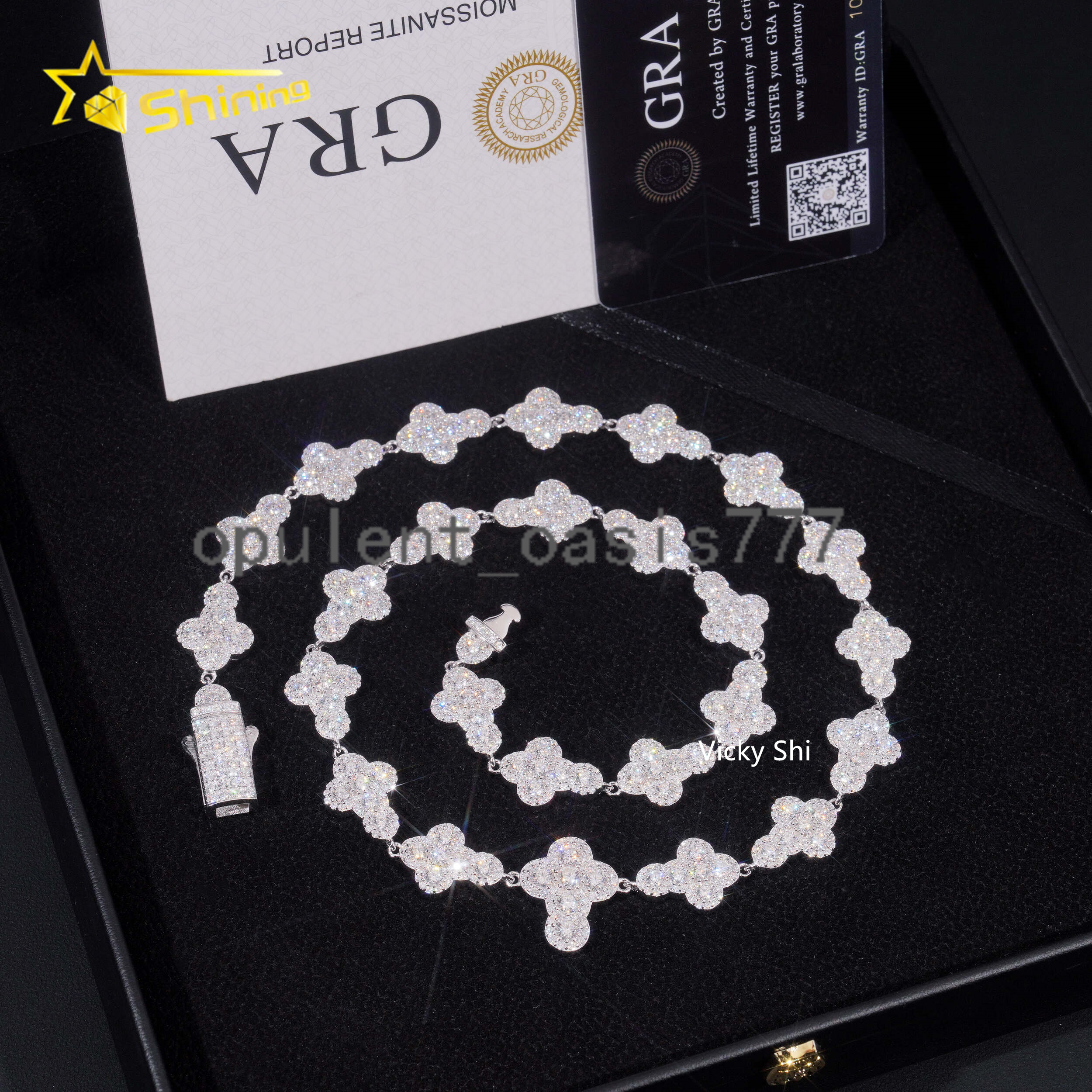 New Arrival Hip Hop Moissanite Necklace13MM 925 Sterling Sliver Iced Out Infinity Moissanite Cross Cuban Link Chain Men