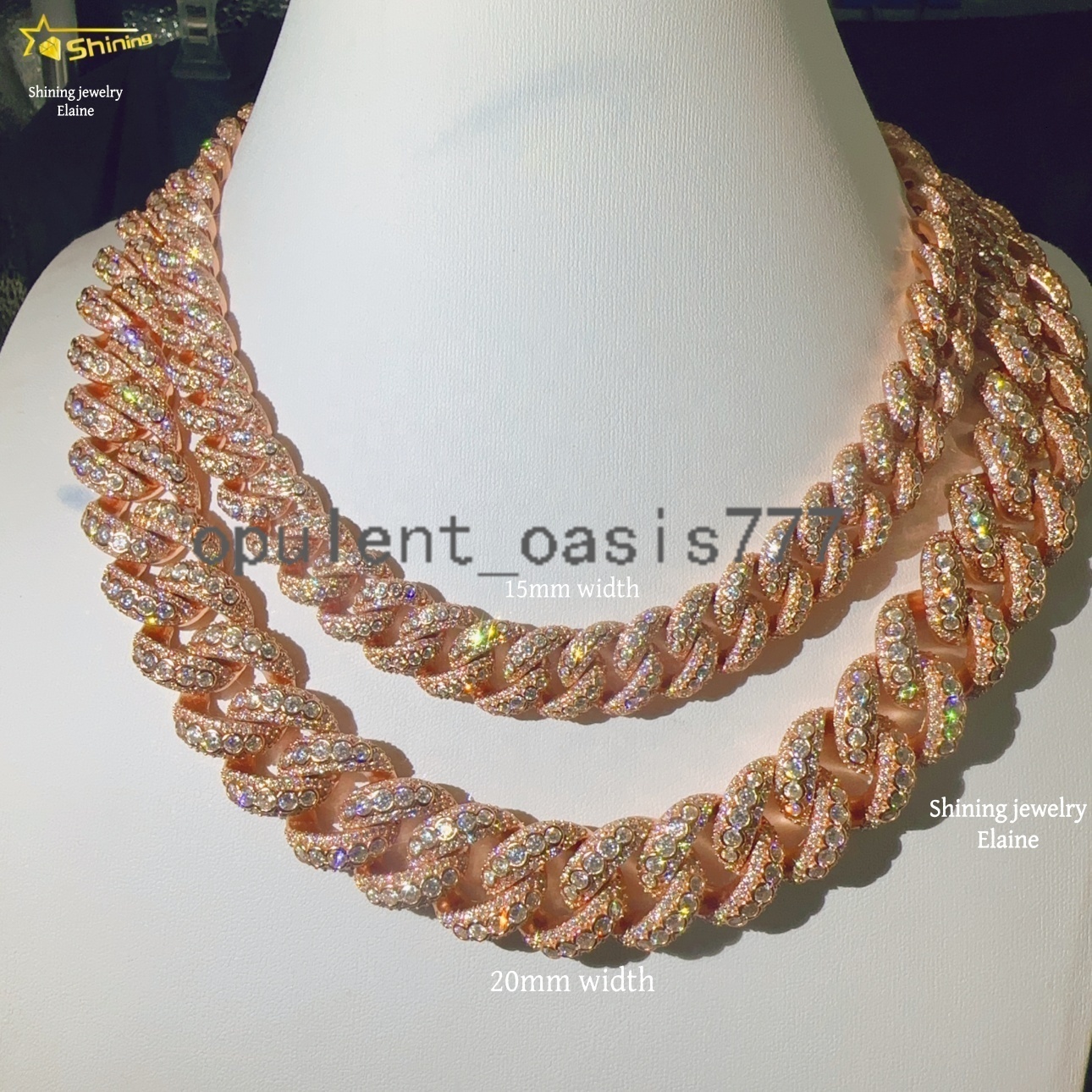 VVS Moissanite Diamond Moissanite Fashion 925 Sterling Silver Iced Out Hip Hop Luxury Jewelry Miami Cuban Link Chain Necklace