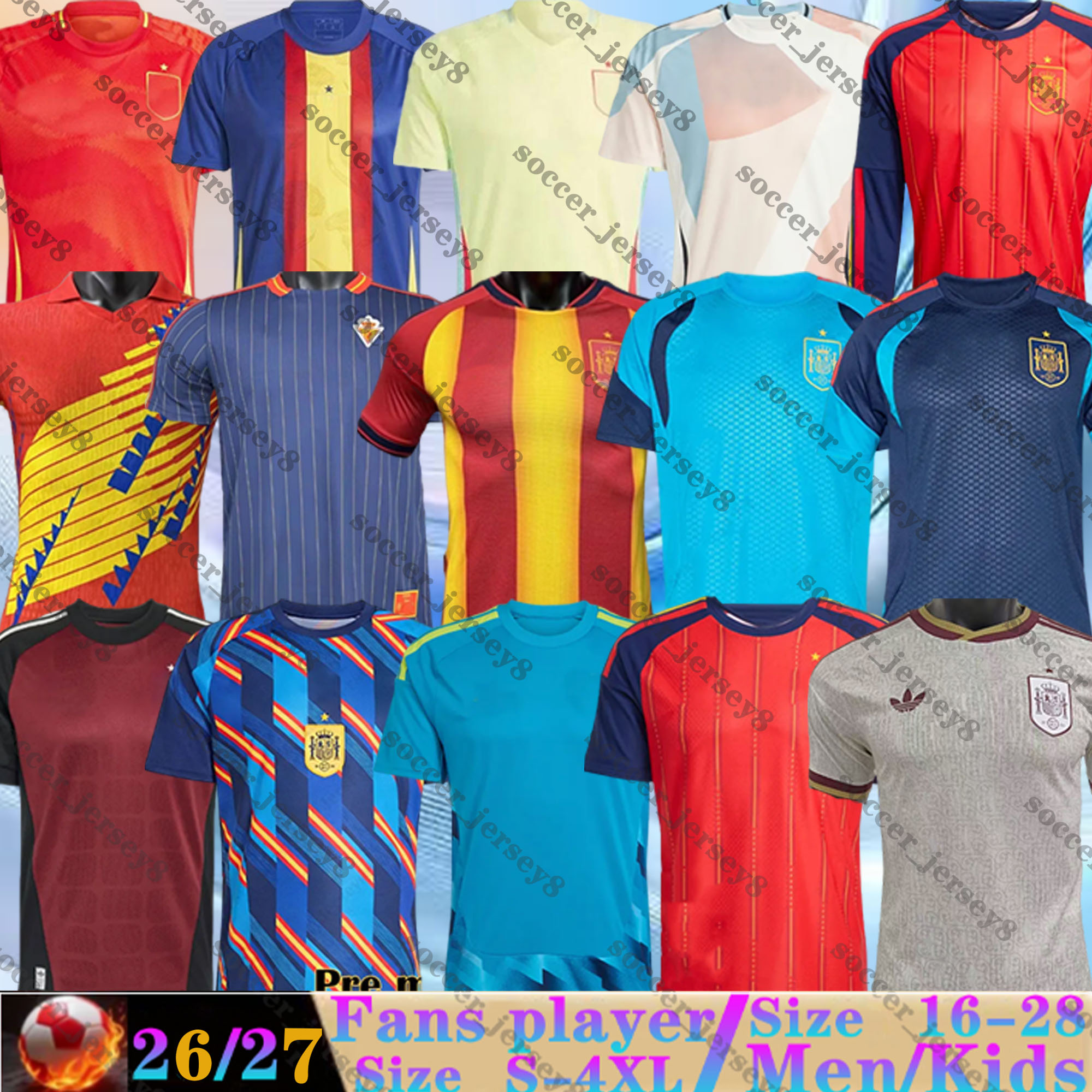 2026 27 World Cup Spain Soccer Jerseys LAMINE YAMAL PEDRI Carvajal 26 27 Football Shirt men kids kit WILLIAMS JR MERINO RODRIGO CUBARSI FERMIN camiseta Espana mundial