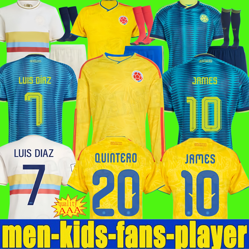 Colombia Jersey 2026 World Cup Kit Soccer Jerseys LUIS DIAZ JAMES 100-years Anniversary Shirt James L.DIAZ Fans Player Version Jersey Male Female Kids Football
