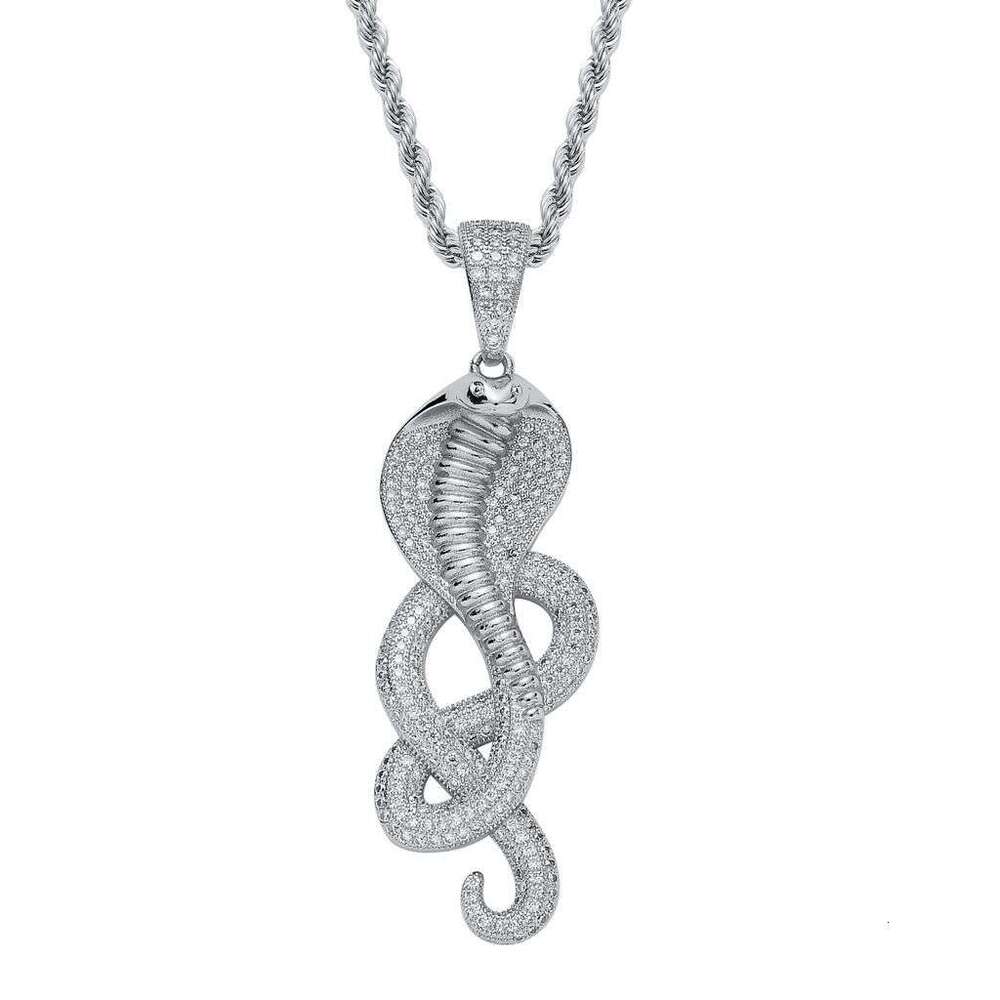 Trending On Instagram: Hip-Hop Snake Pendant With Micro-Inlaid Zircon, Street Style Creative And Unique Men's Hip-Hop Necklace For Cross-Border S